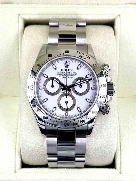 2005 Rolex Daytona 40mm 116520 Stainless Steel White Dial - MyWatchLLC