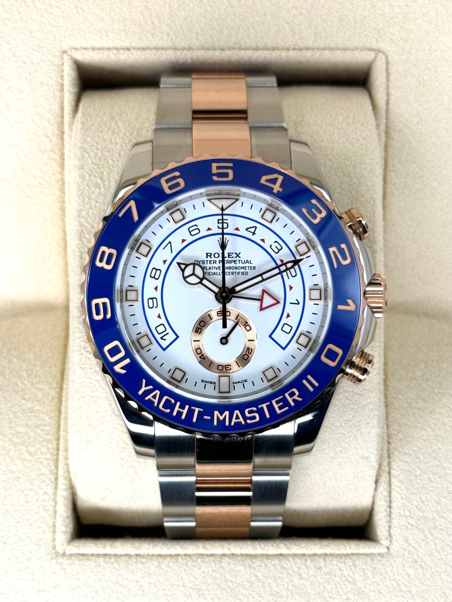 2018 Rolex Yacht-Master II 44mm 116681 Two-Tone White Dial - MyWatchLLC