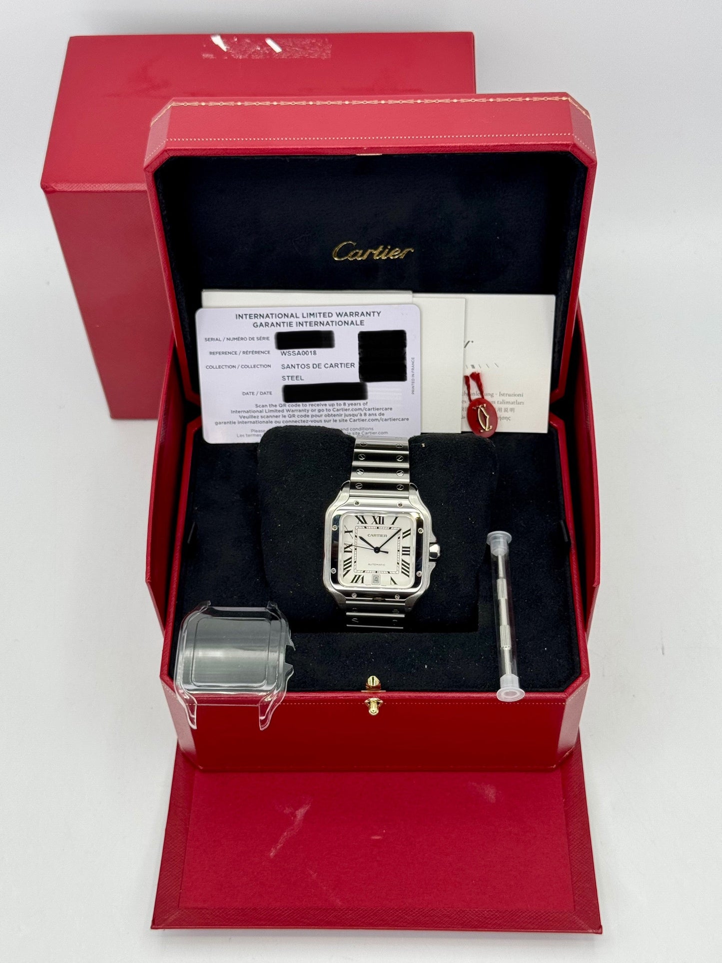 2022 Santos De Cartier 39.8mm WSSA0018 Stainless Steel White Dial - MyWatchLLC