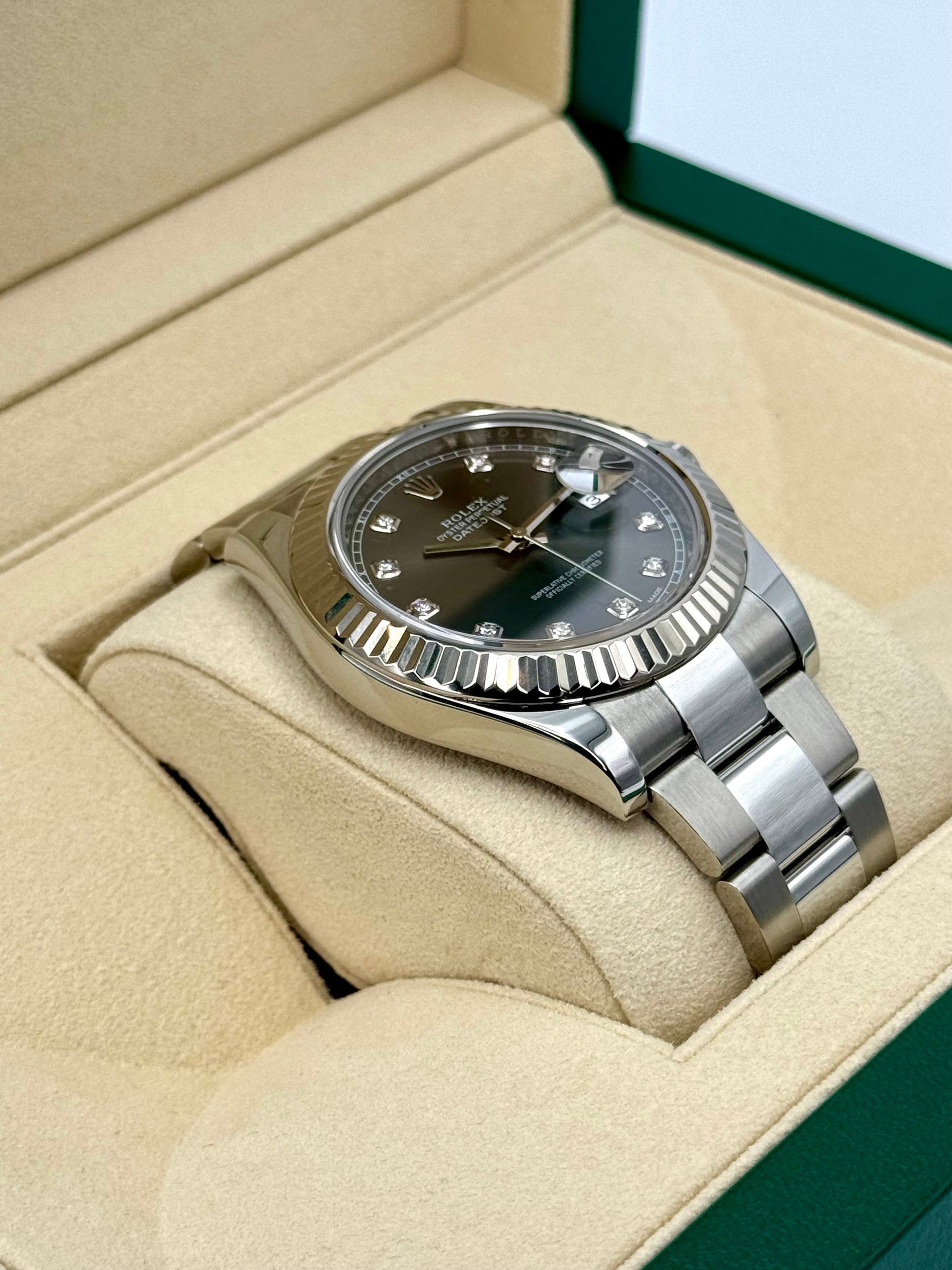 2017 Rolex Datejust II 41mm Oyster Rhodium Diamond Dial 116334 - MyWatchLLC