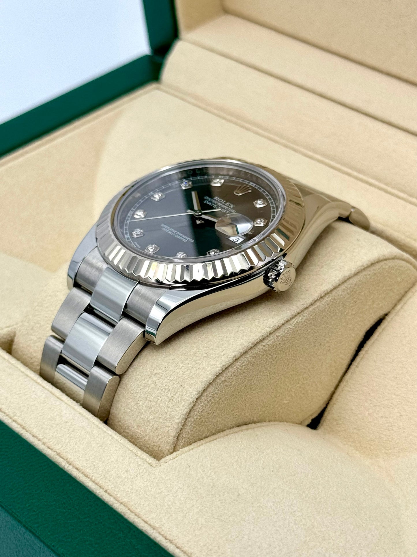 2017 Rolex Datejust II 41mm Oyster Rhodium Diamond Dial 116334 - MyWatchLLC