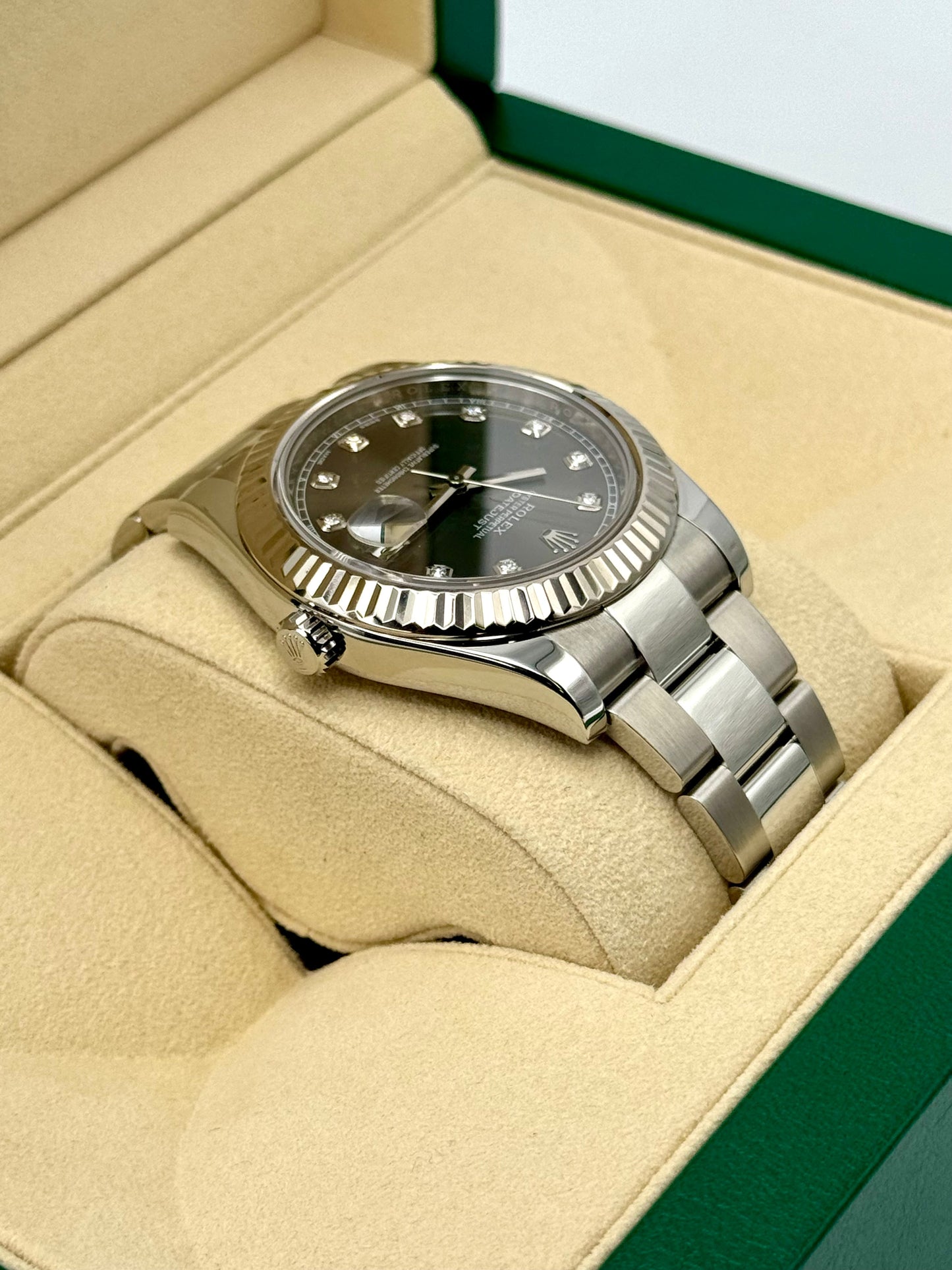 2017 Rolex Datejust II 41mm Oyster Rhodium Diamond Dial 116334 - MyWatchLLC