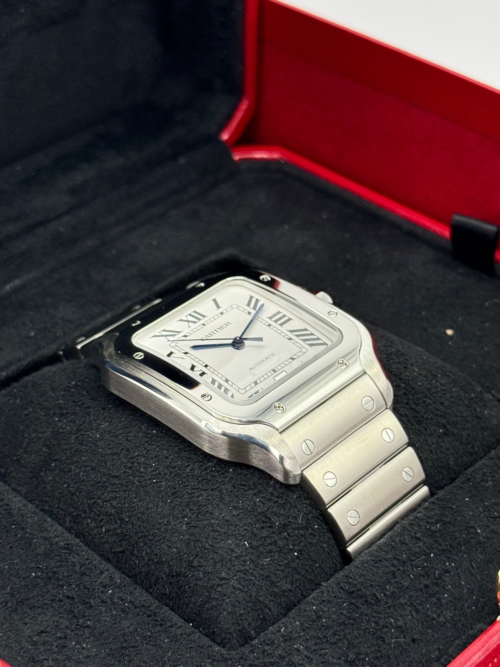 2022 Santos De Cartier 39.8mm WSSA0018 Stainless Steel White Dial - MyWatchLLC