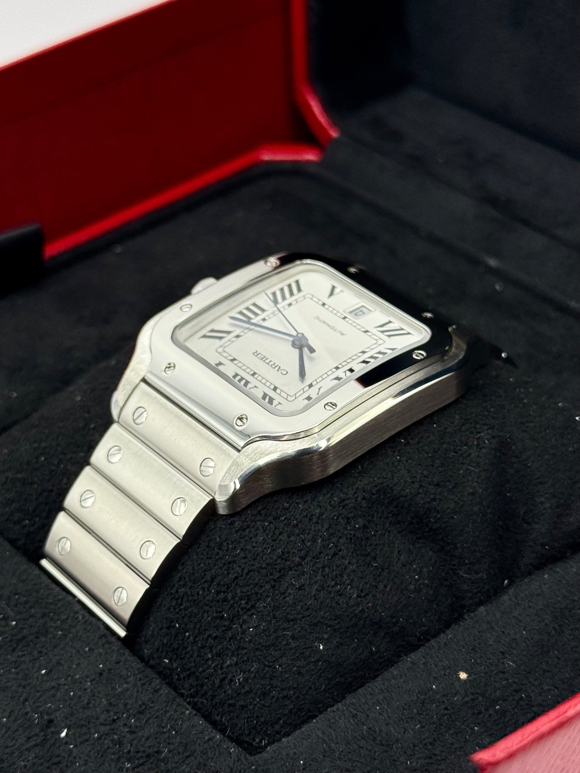 2022 Santos De Cartier 39.8mm WSSA0018 Stainless Steel White Dial - MyWatchLLC