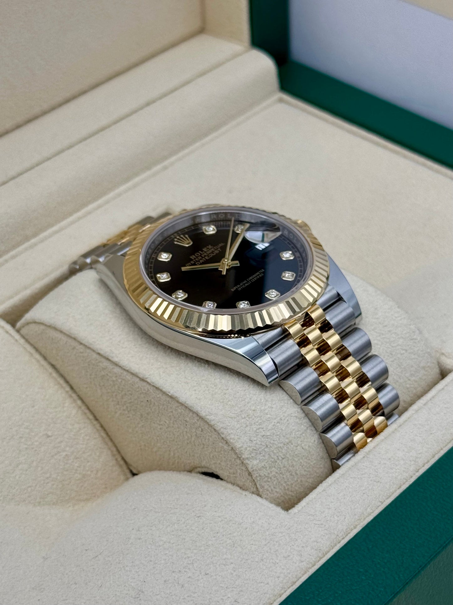 2022 Rolex Datejust 41mm 126333 Two-Tone Jubilee Black Diamond Dial - MyWatchLLC