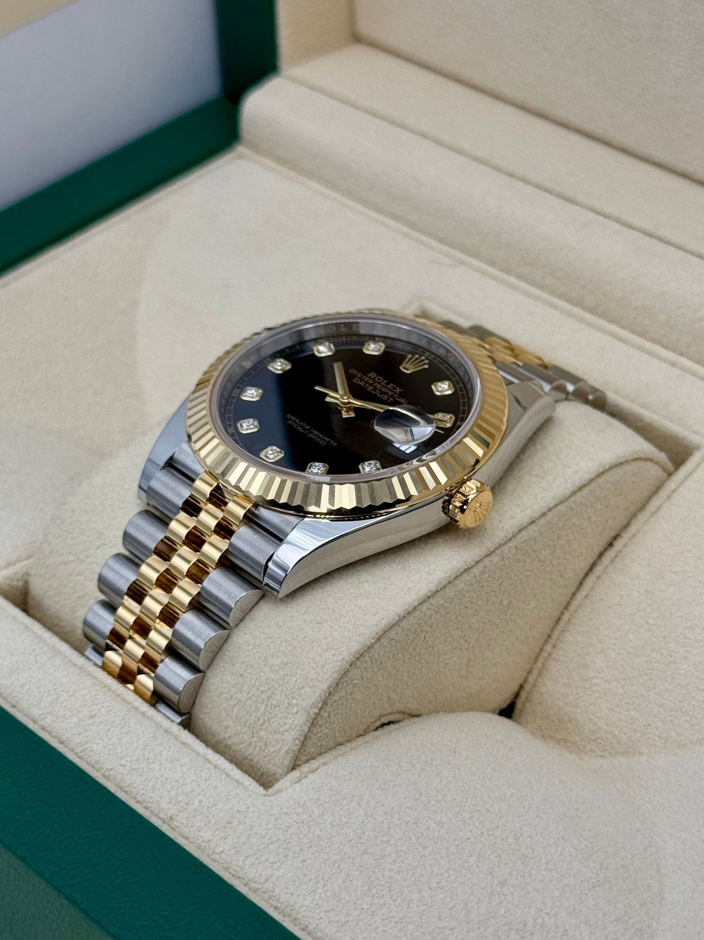 2022 Rolex Datejust 41mm 126333 Two-Tone Jubilee Black Diamond Dial - MyWatchLLC