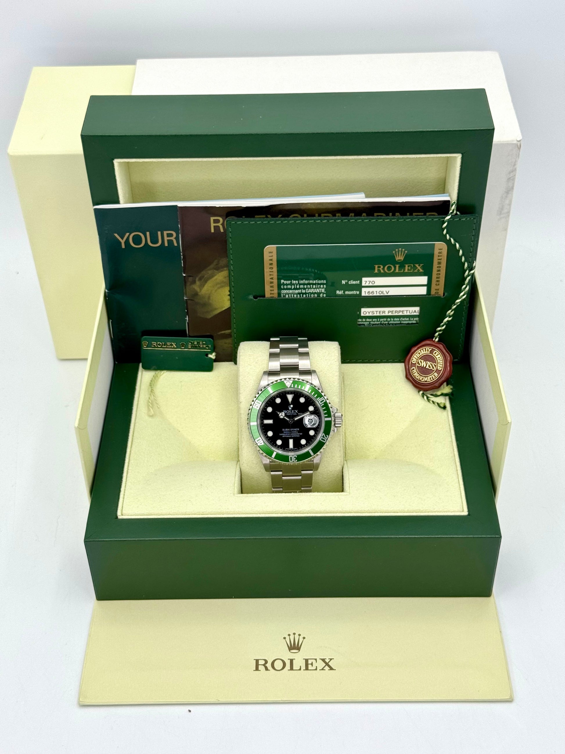 2009 Rolex Submariner "Kermit" 40mm 16610LV Stainless Steel Black Dial - MyWatchLLC