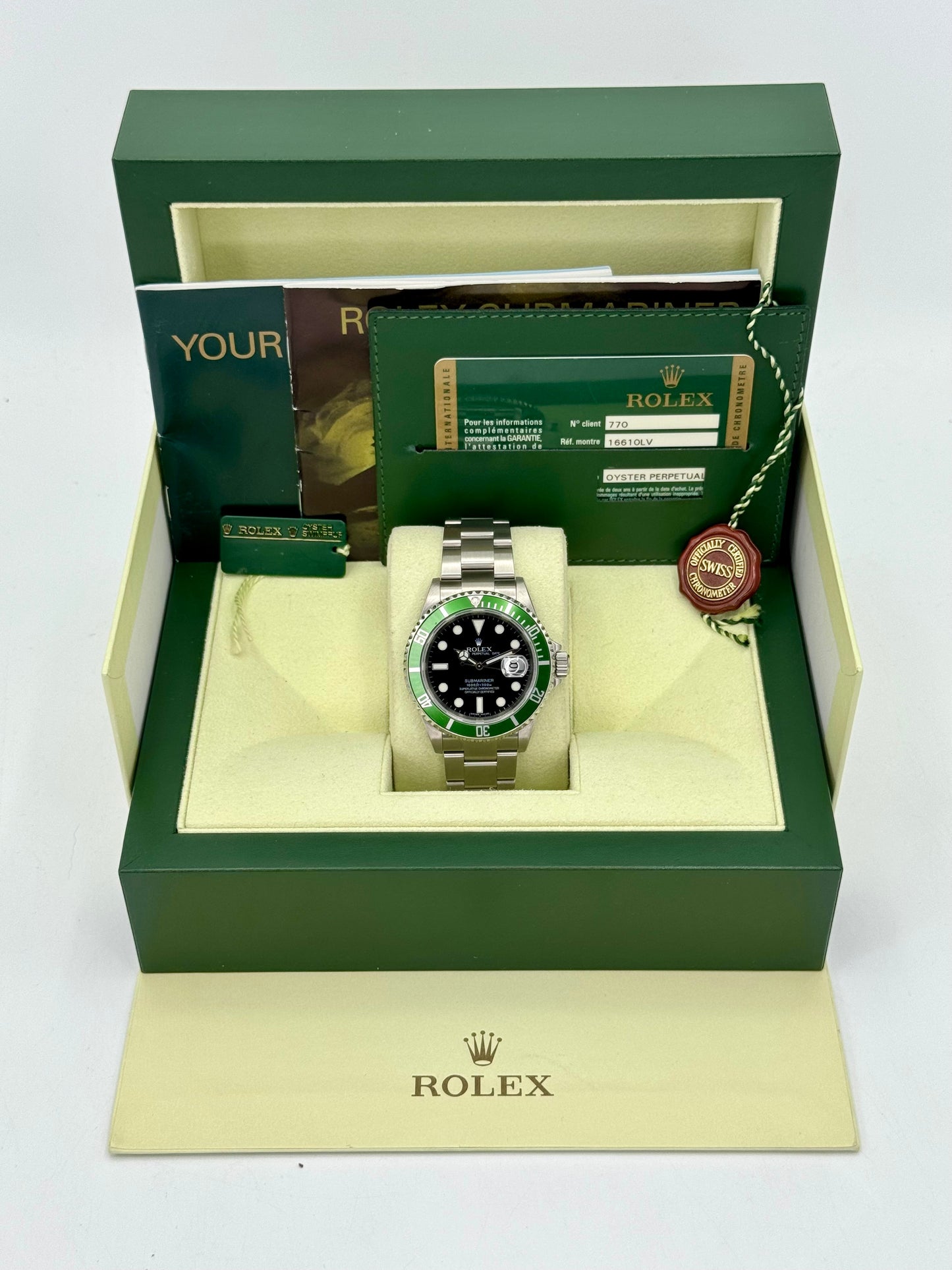 2009 Rolex Submariner "Kermit" 40mm 16610LV Stainless Steel Black Dial - MyWatchLLC