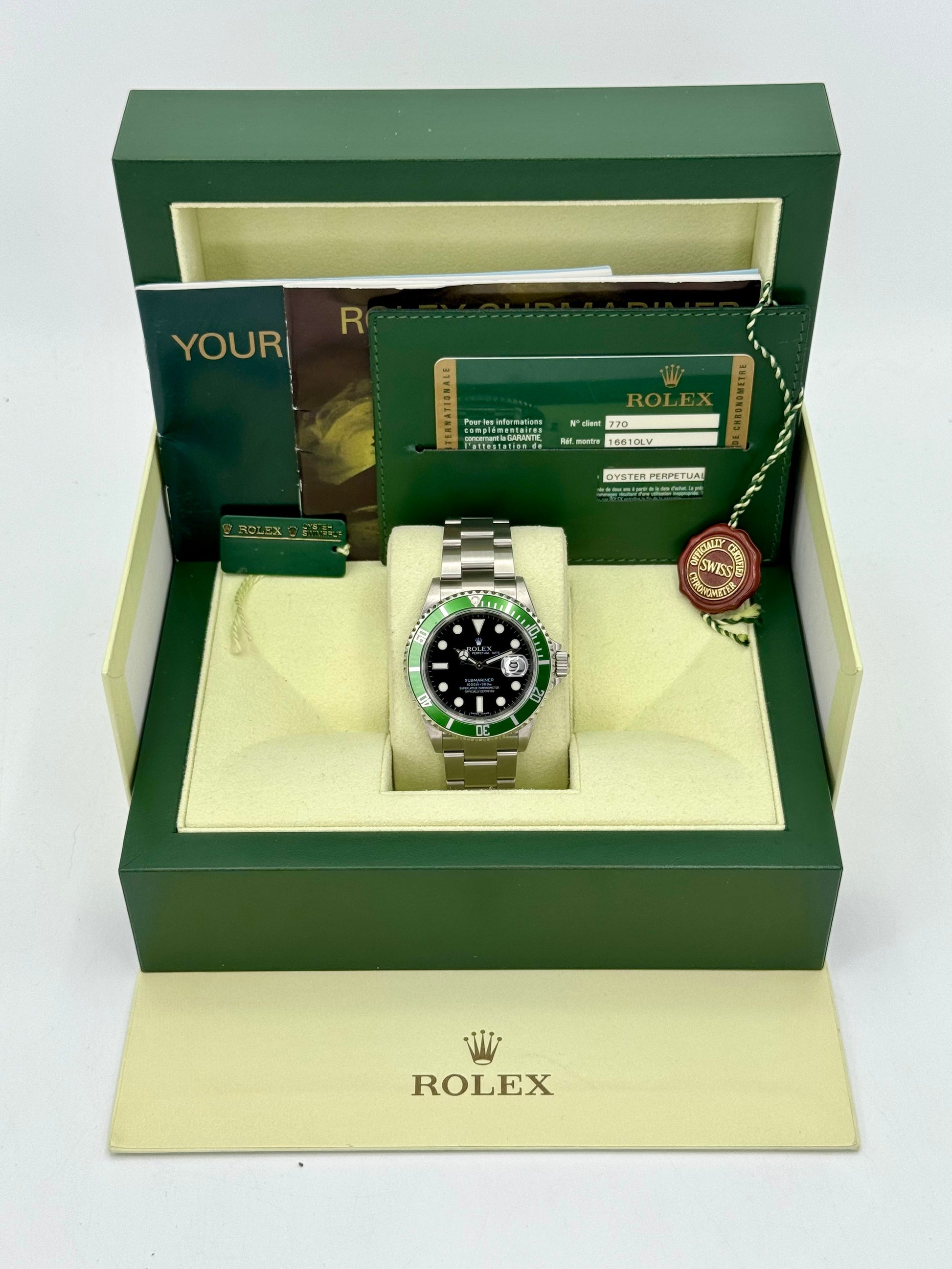 2009 Rolex Submariner "Kermit" 40mm 16610LV Stainless Steel Black Dial - MyWatchLLC