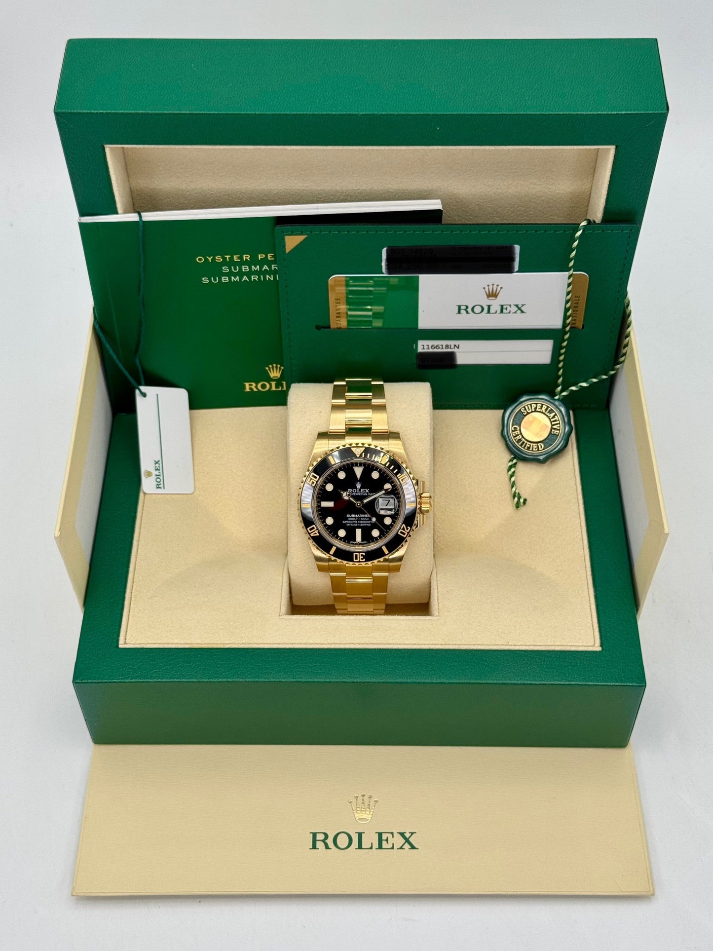 2020 Rolex Submariner 40mm 116618LN 18K Yellow Gold Black Dial - MyWatchLLC