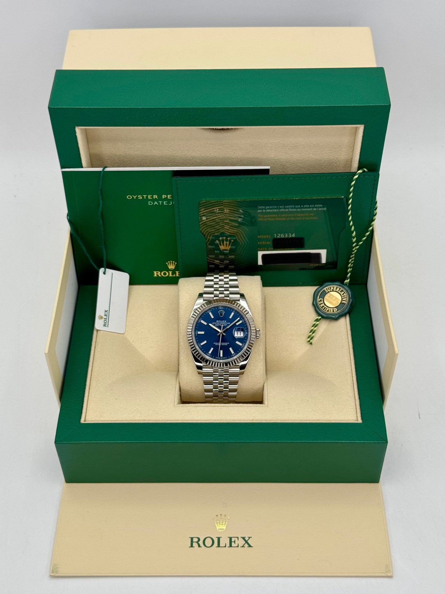 2022 Rolex Datejust 41mm 126334 Stainless Steel Jubilee Blue Dial - MyWatchLLC