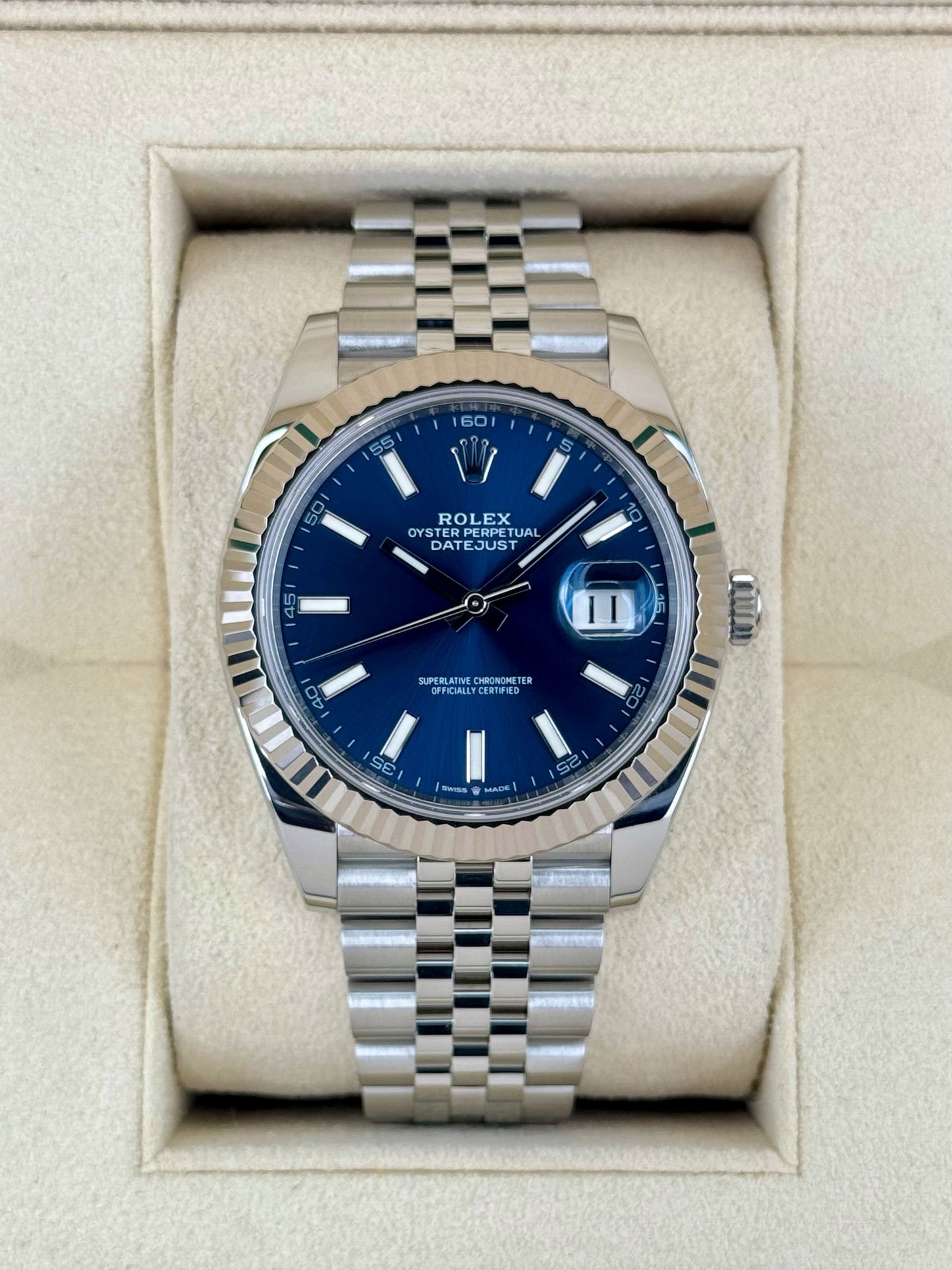 2022 Rolex Datejust 41mm 126334 Stainless Steel Jubilee Blue Dial - MyWatchLLC