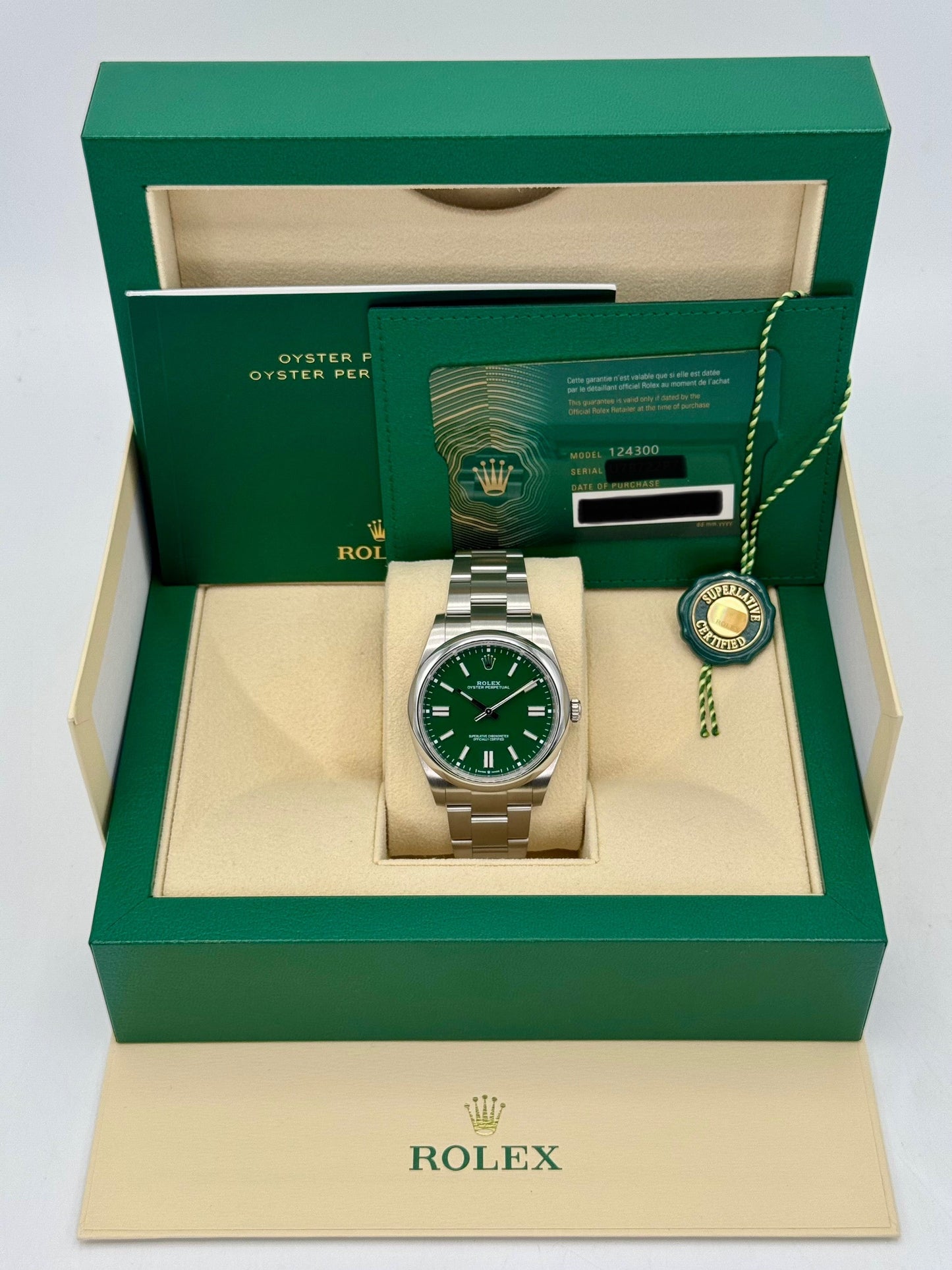 2023 Rolex Oyster Perpetual 41mm 124300 Green Dial - MyWatchLLC
