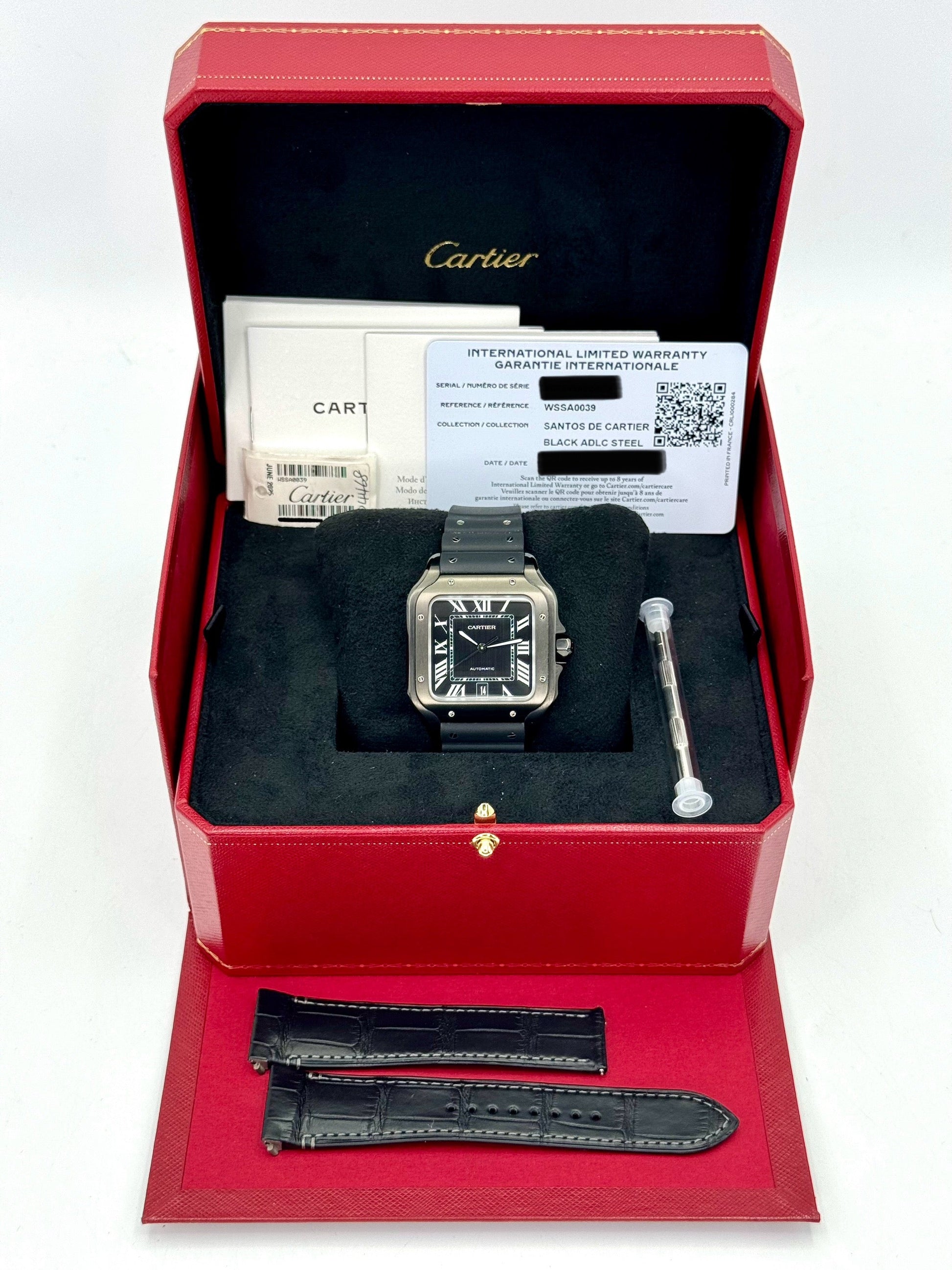2023 Cartier Santos De Cartier 39.8mm WSSA0039 Steel Black Dial - MyWatchLLC
