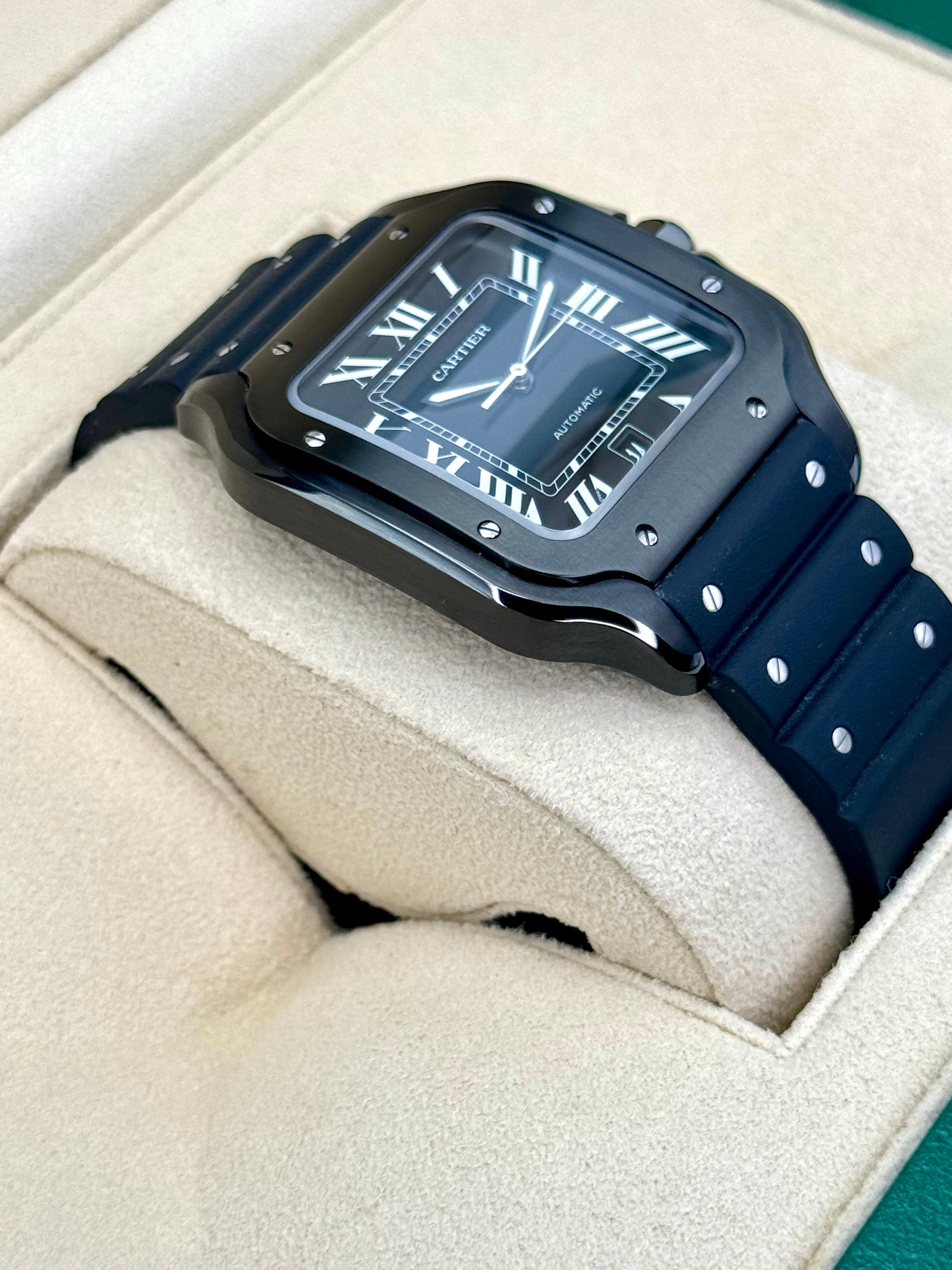 2023 Cartier Santos De Cartier 39.8mm WSSA0039 Steel Black Dial - MyWatchLLC