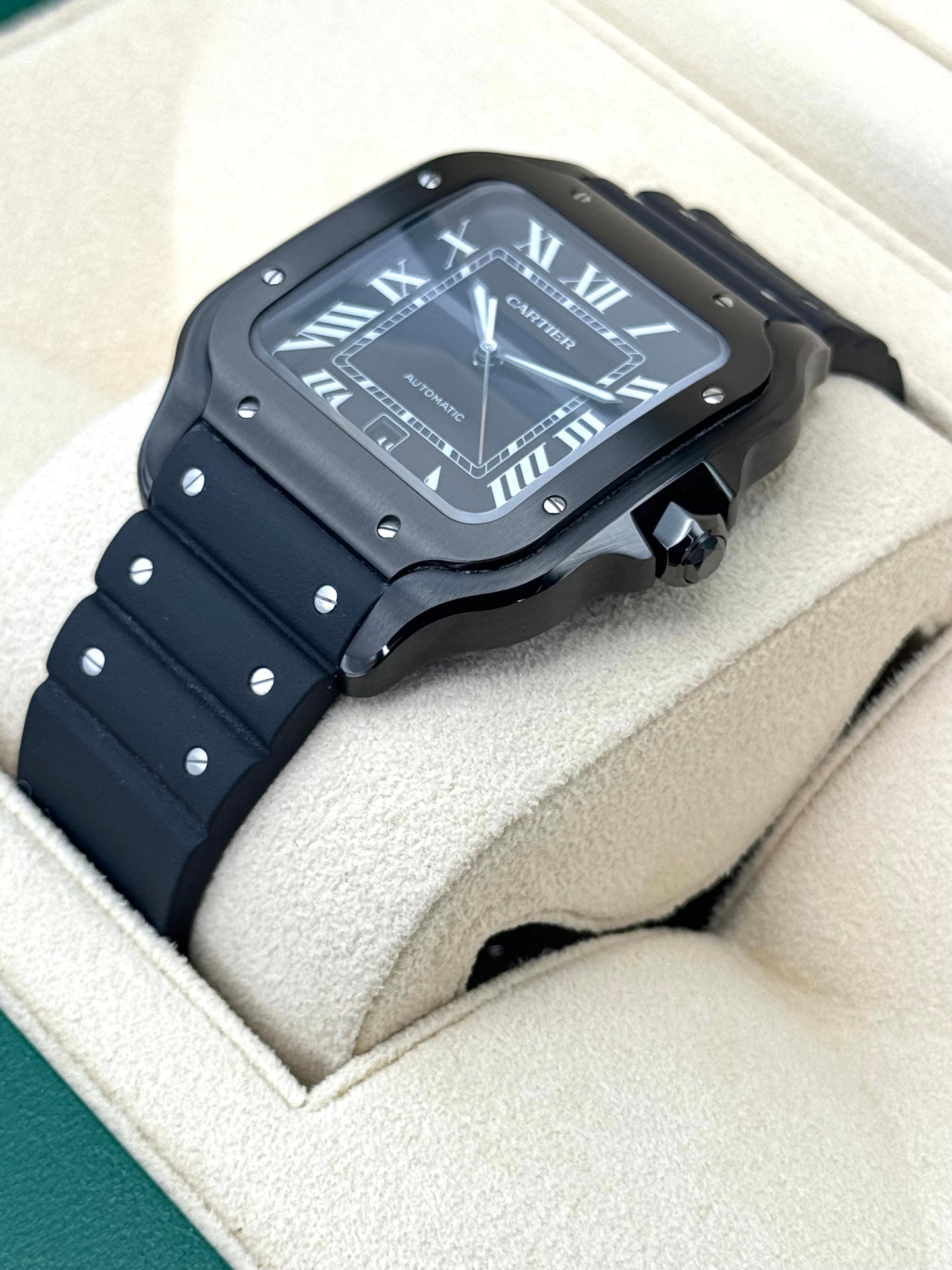 2023 Cartier Santos De Cartier 39.8mm WSSA0039 Steel Black Dial - MyWatchLLC