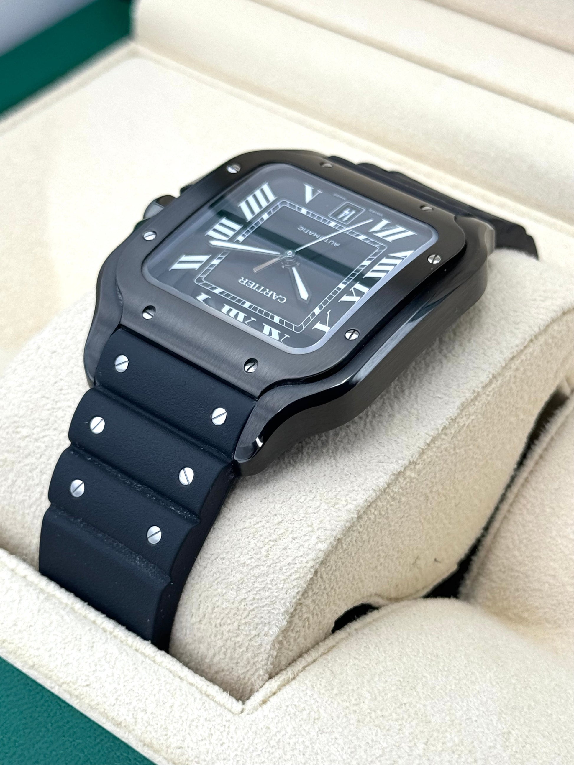 2023 Cartier Santos De Cartier 39.8mm WSSA0039 Steel Black Dial - MyWatchLLC