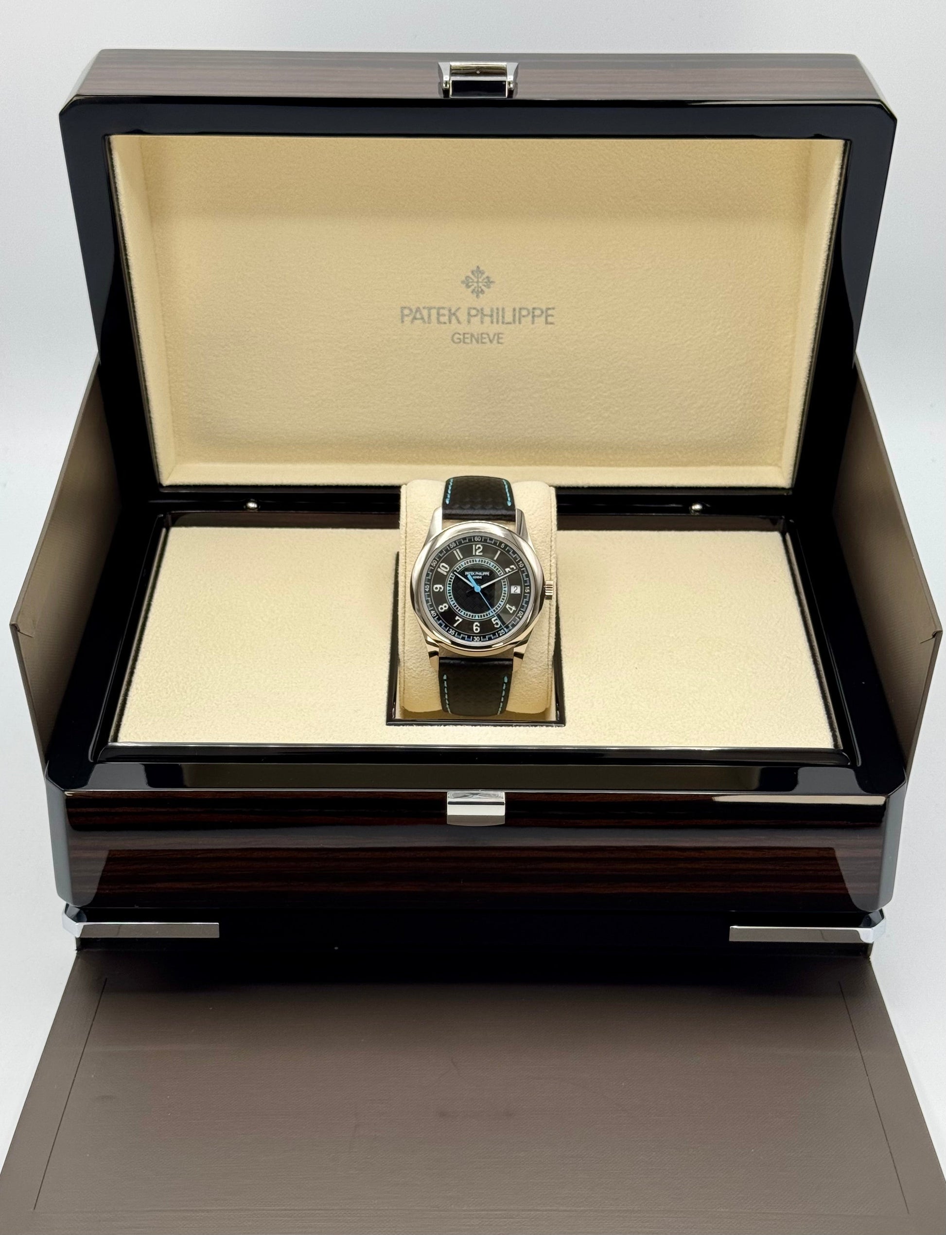 NEW 2023 Patek Philippe 6007G Calatrava White Gold Black Dial - MyWatchLLC