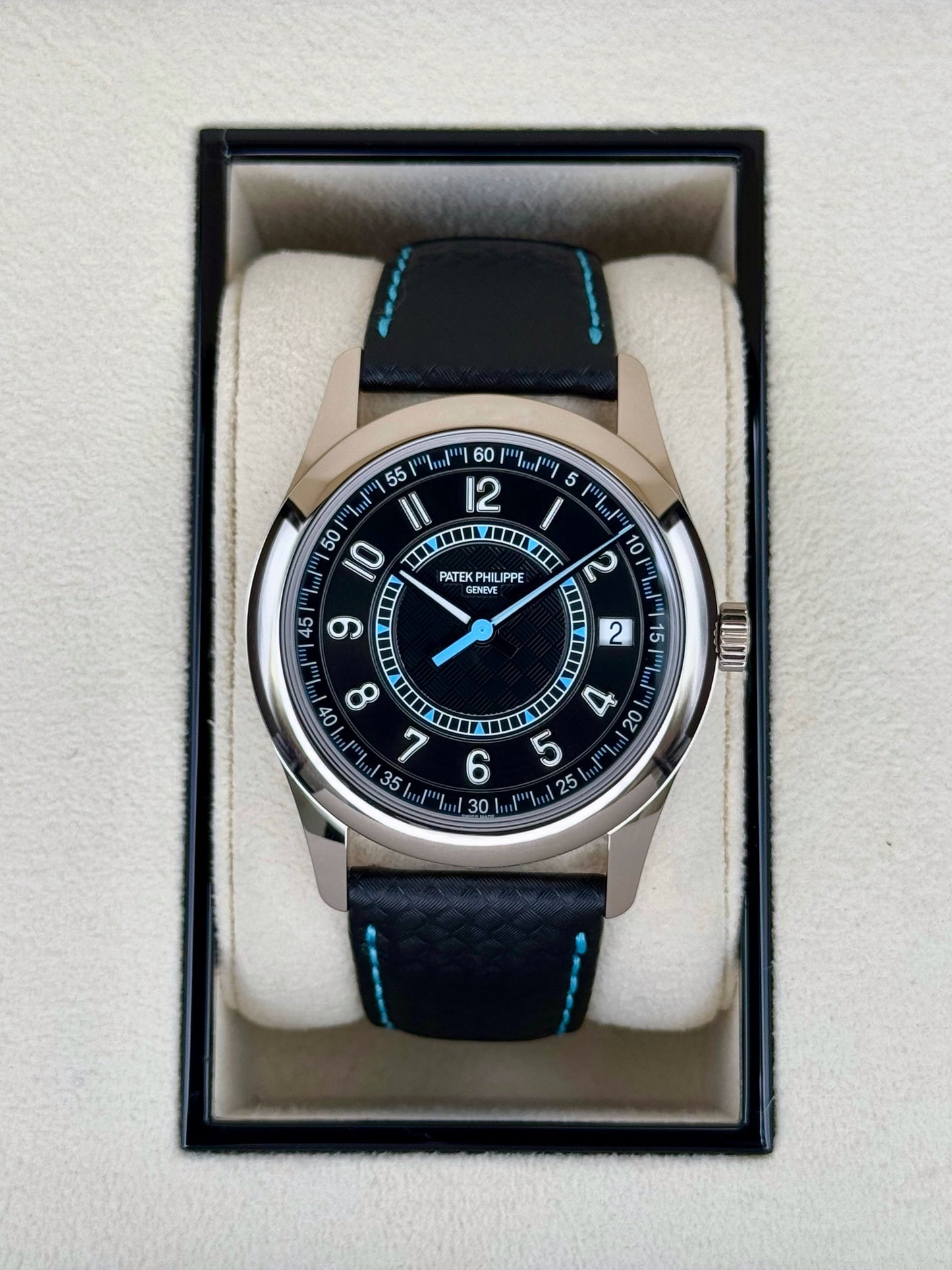 NEW 2023 Patek Philippe 6007G Calatrava White Gold Black Dial - MyWatchLLC