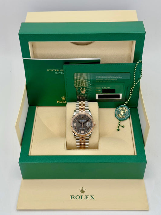 2020 Rolex Datejust 36mm 126231 Two-Tone Jubilee Slate Rhodium Diamond Dial - MyWatchLLC