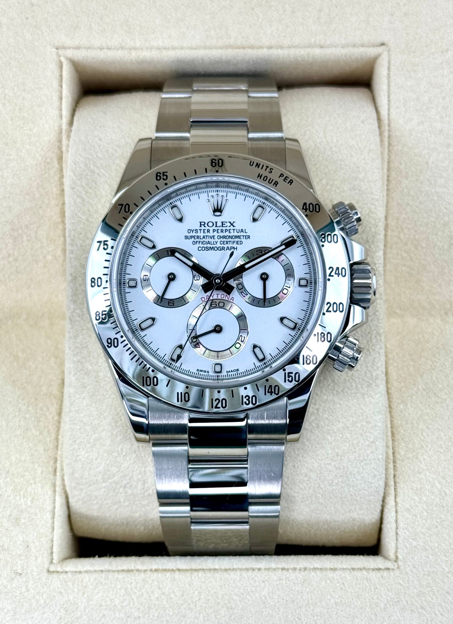 2015 Rolex Daytona 40mm 116520 Stainless Steel White Dial - MyWatchLLC