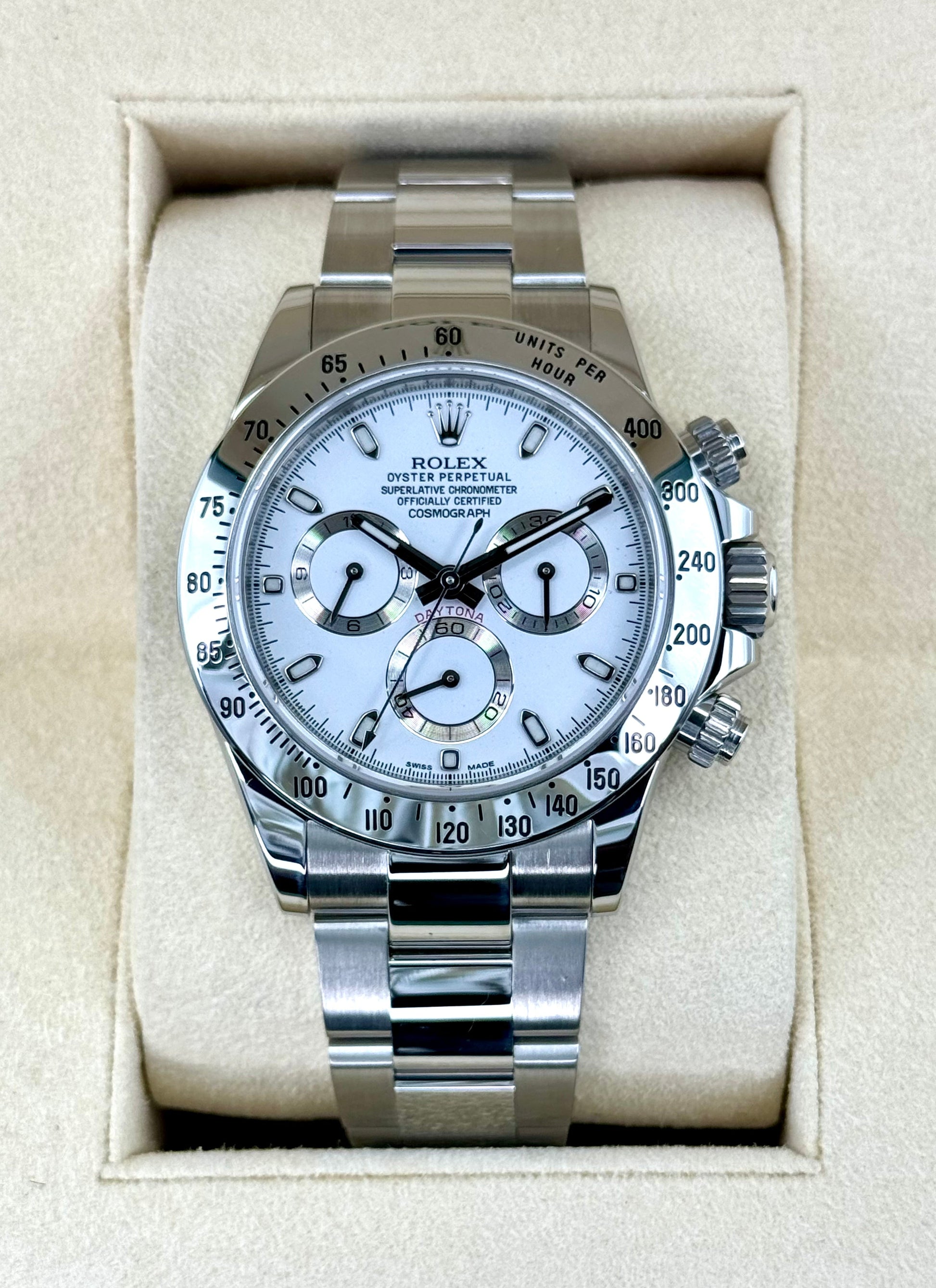 2015 Rolex Daytona 40mm 116520 Stainless Steel White Dial - MyWatchLLC