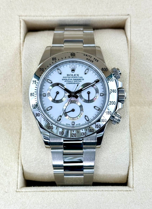 2015 Rolex Daytona 40mm 116520 Stainless Steel White Dial - MyWatchLLC