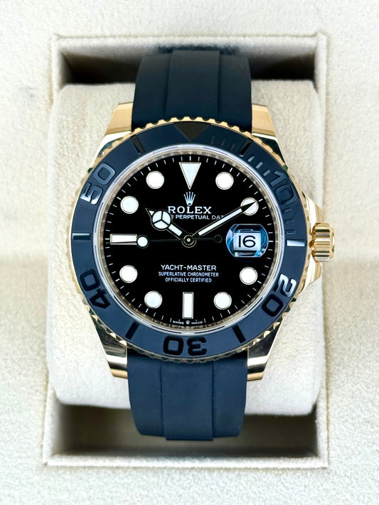 NEW 2024 Rolex Yacht-Master 42mm 226658 Gold Oysterflex Black Dial - MyWatchLLC