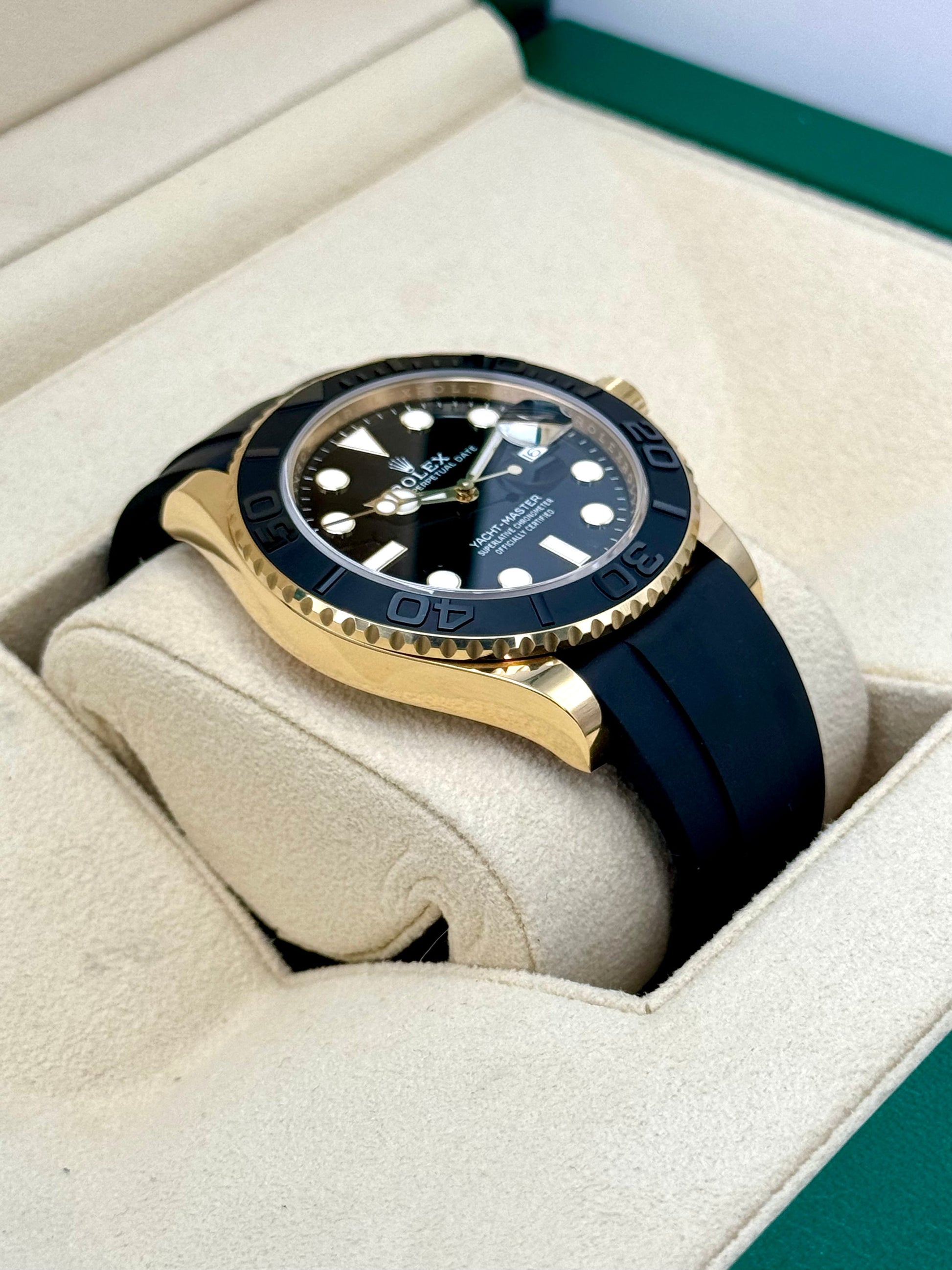 NEW 2024 Rolex Yacht-Master 42mm 226658 Gold Oysterflex Black Dial - MyWatchLLC