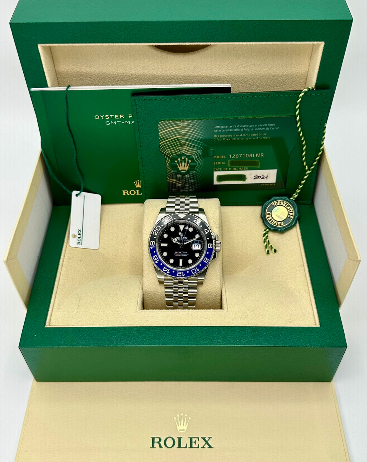 2021 Rolex GMT-Master II "Batgirl" 40mm 126710BLNR Jubilee Black Dial - MyWatchLLC