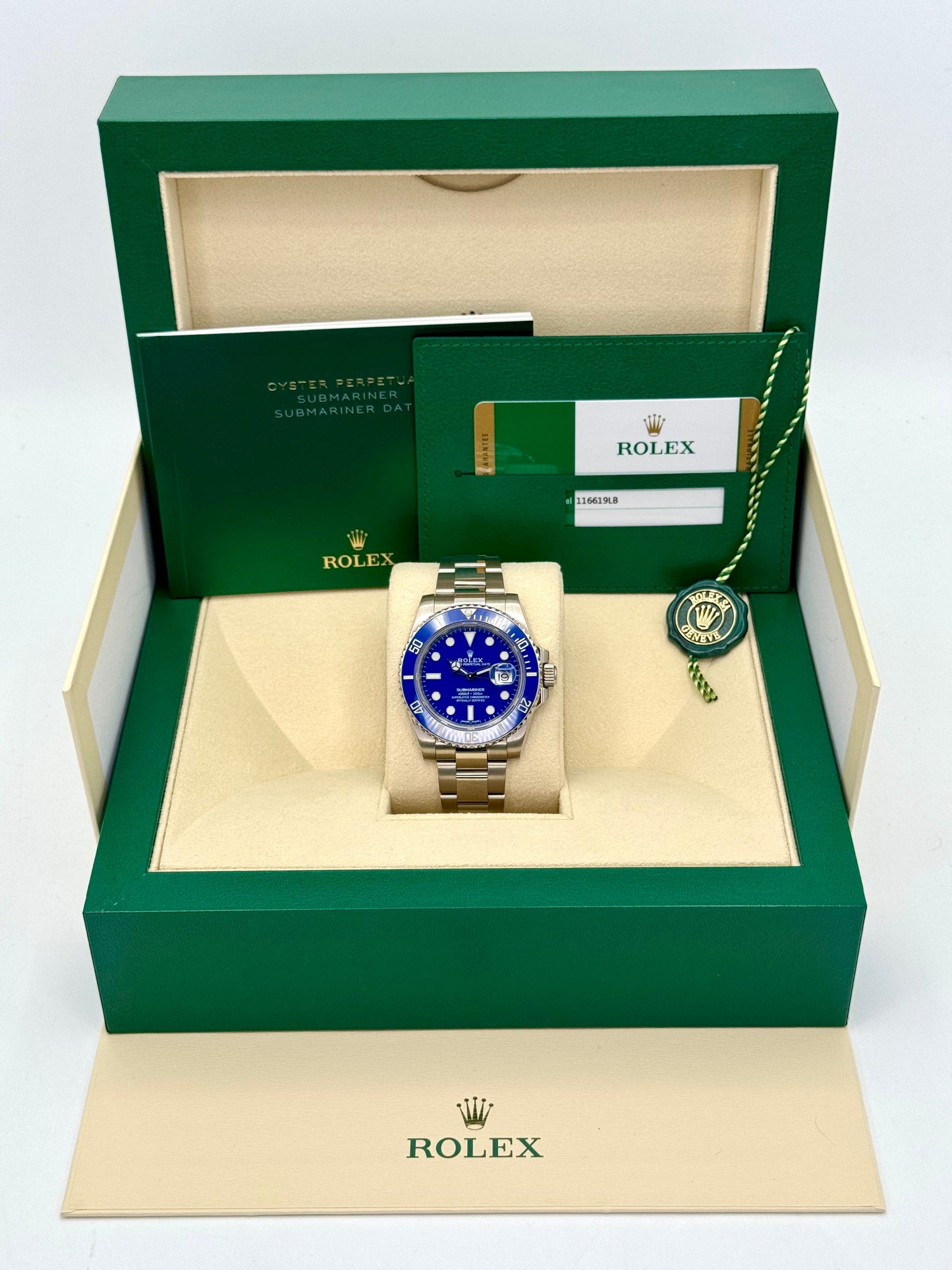 2018 Rolex Submariner "Smurf" 40mm 116619LB White Gold Blue Dial - MyWatchLLC