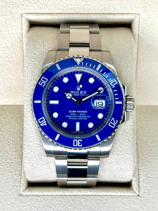 2018 Rolex Submariner "Smurf" 40mm 116619LB White Gold Blue Dial - MyWatchLLC