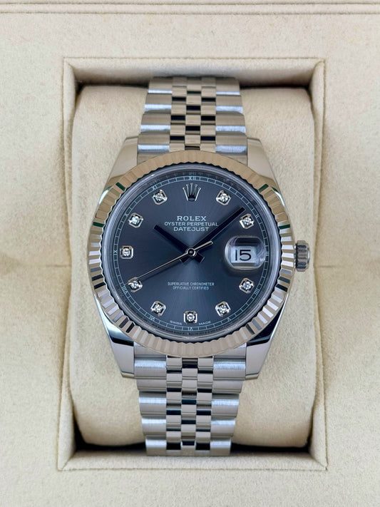 2017 Datejust 41mm 126334 Stainless Steel Jubilee Rhodium Diamond Dial - MyWatchLLC