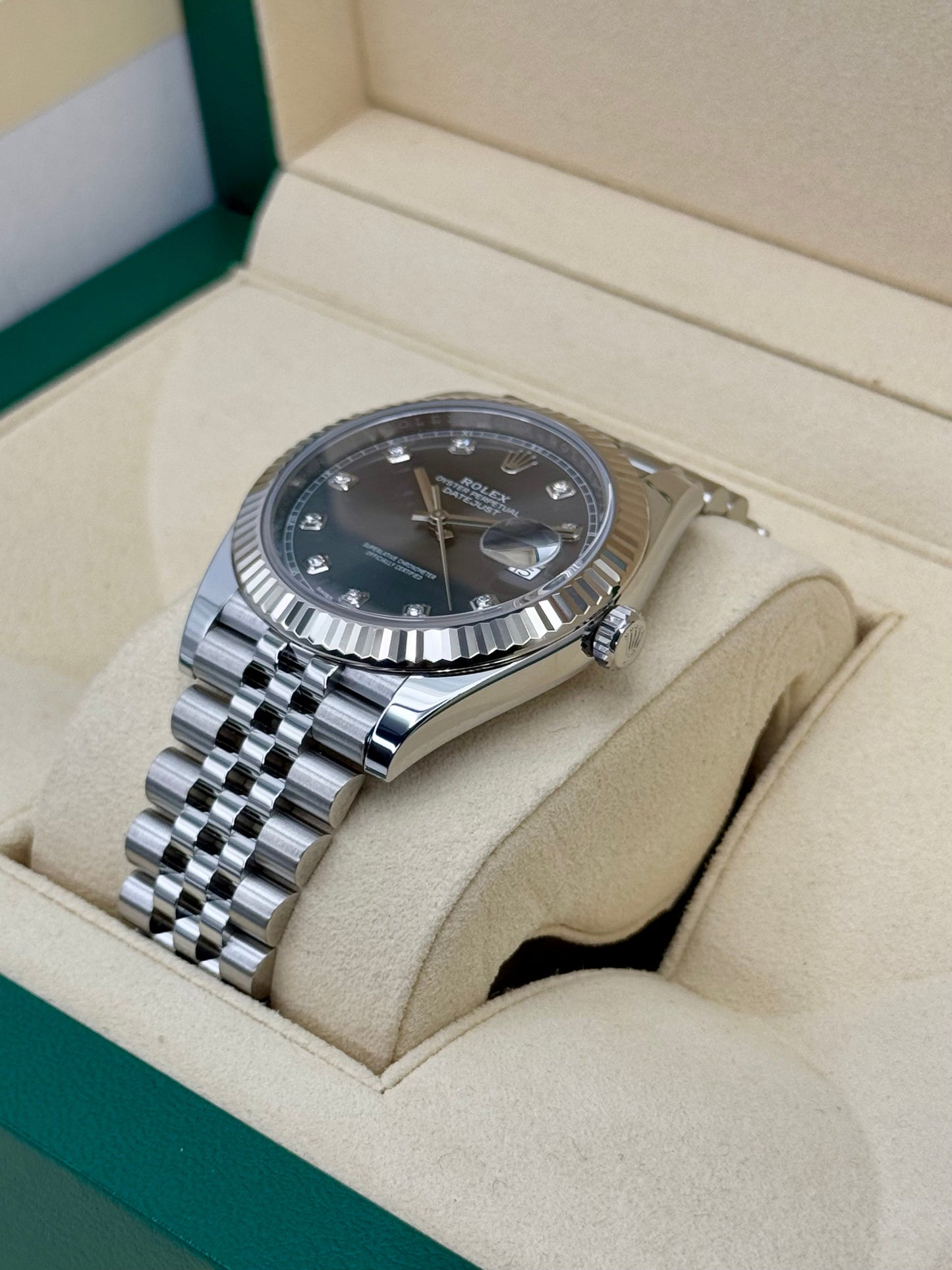 2017 Datejust 41mm 126334 Stainless Steel Jubilee Rhodium Diamond Dial - MyWatchLLC