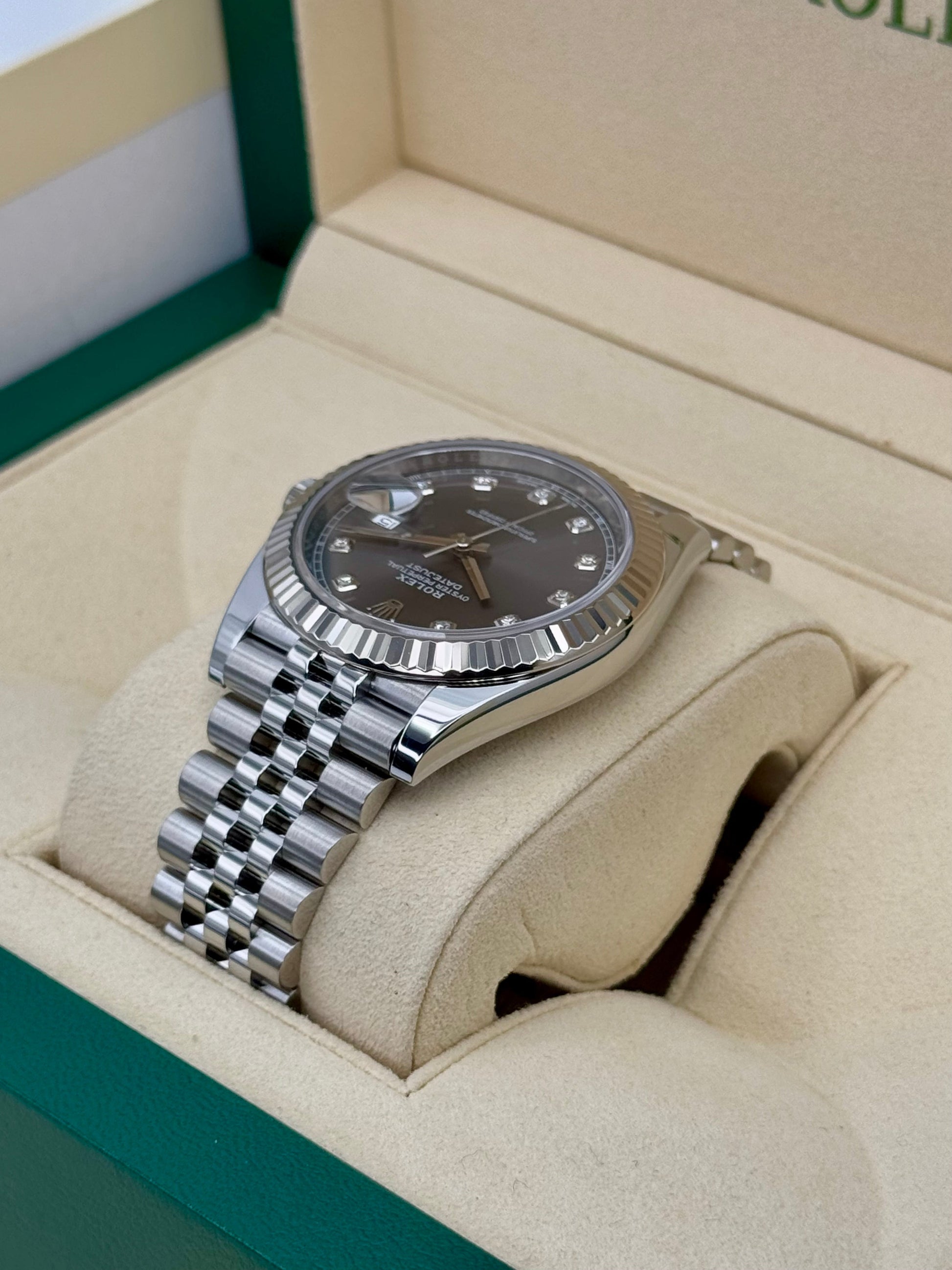 2017 Datejust 41mm 126334 Stainless Steel Jubilee Rhodium Diamond Dial - MyWatchLLC