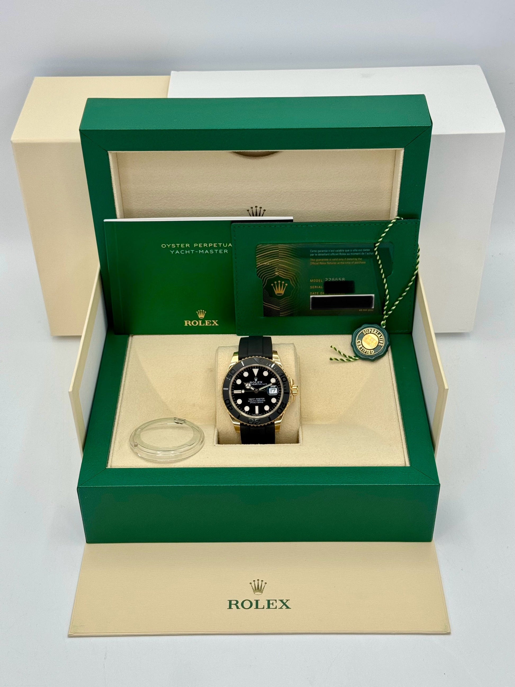 NEW 2024 Rolex Yacht-Master 42mm 226658 Gold Oysterflex Black Dial - MyWatchLLC