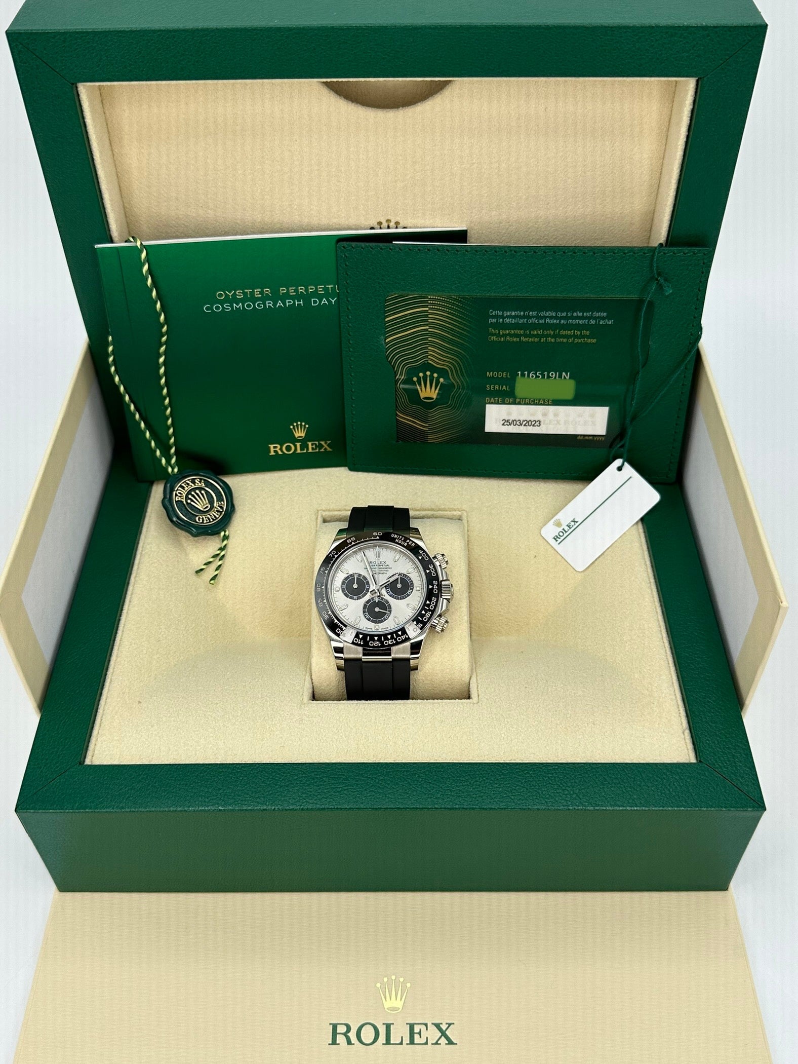 2023 Rolex Daytona 40mm 116519LN White Gold Silver Ghost Dial - MyWatchLLC