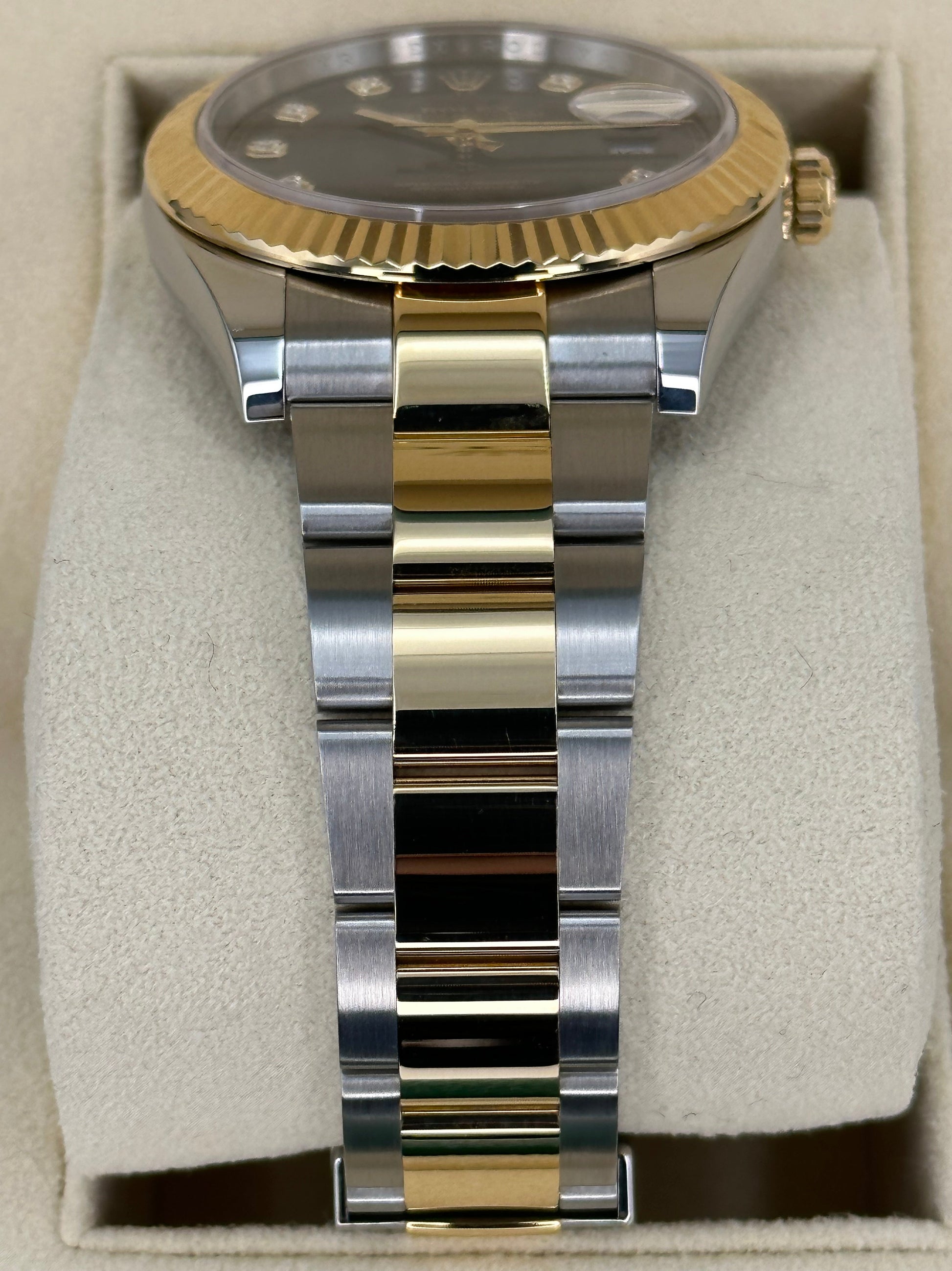 2023 Rolex Datejust 41mm 126333 Two-Tone Oyster Black Diamond Dial - MyWatchLLC