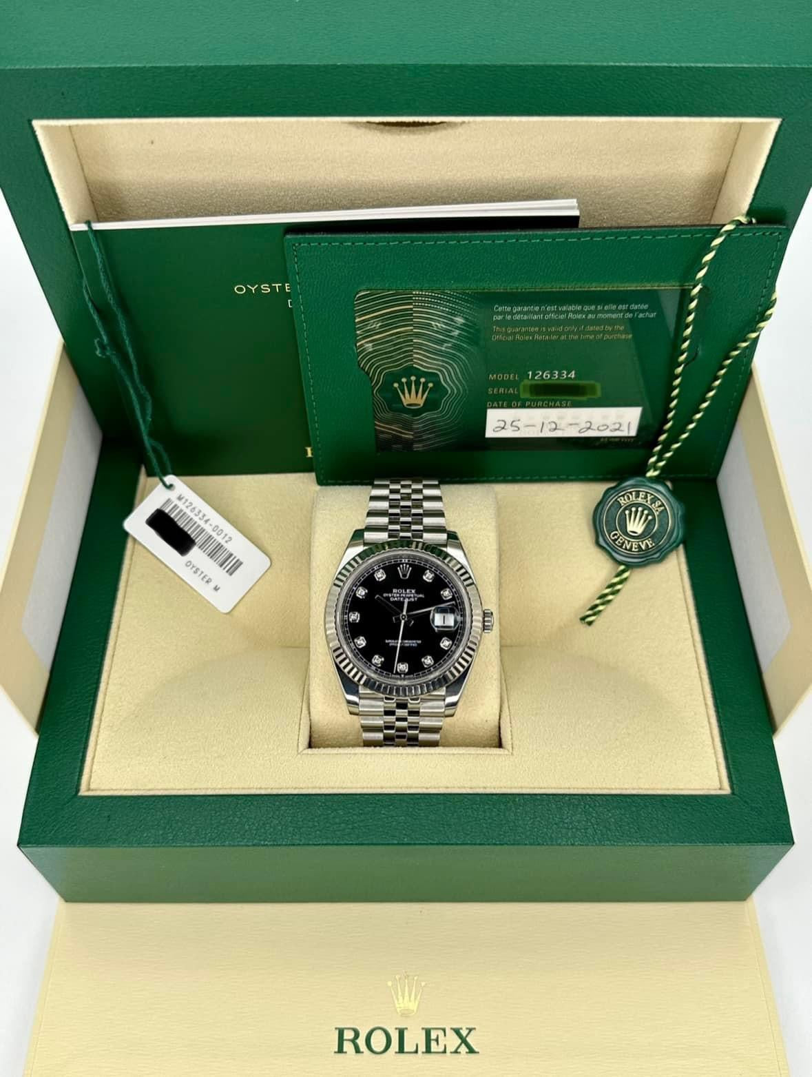 2021 Rolex Datejust 41mm 126334 Jubilee Black Diamond Dial - MyWatchLLC