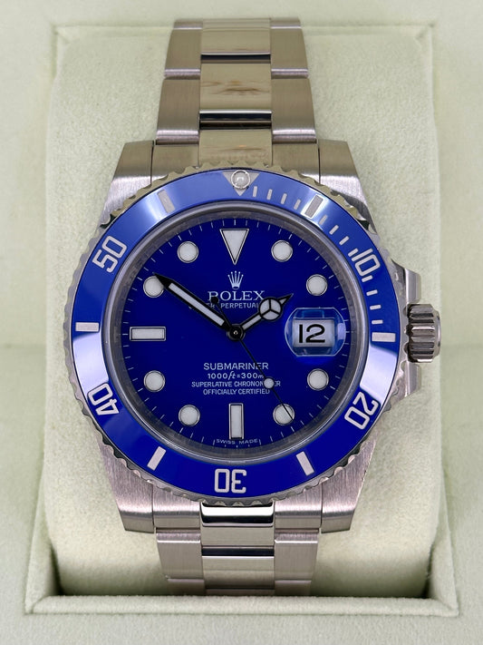 2009 Rolex Submariner Date “Smurfâ€?40mm 116619LB White Gold Blue Dial - MyWatchLLC