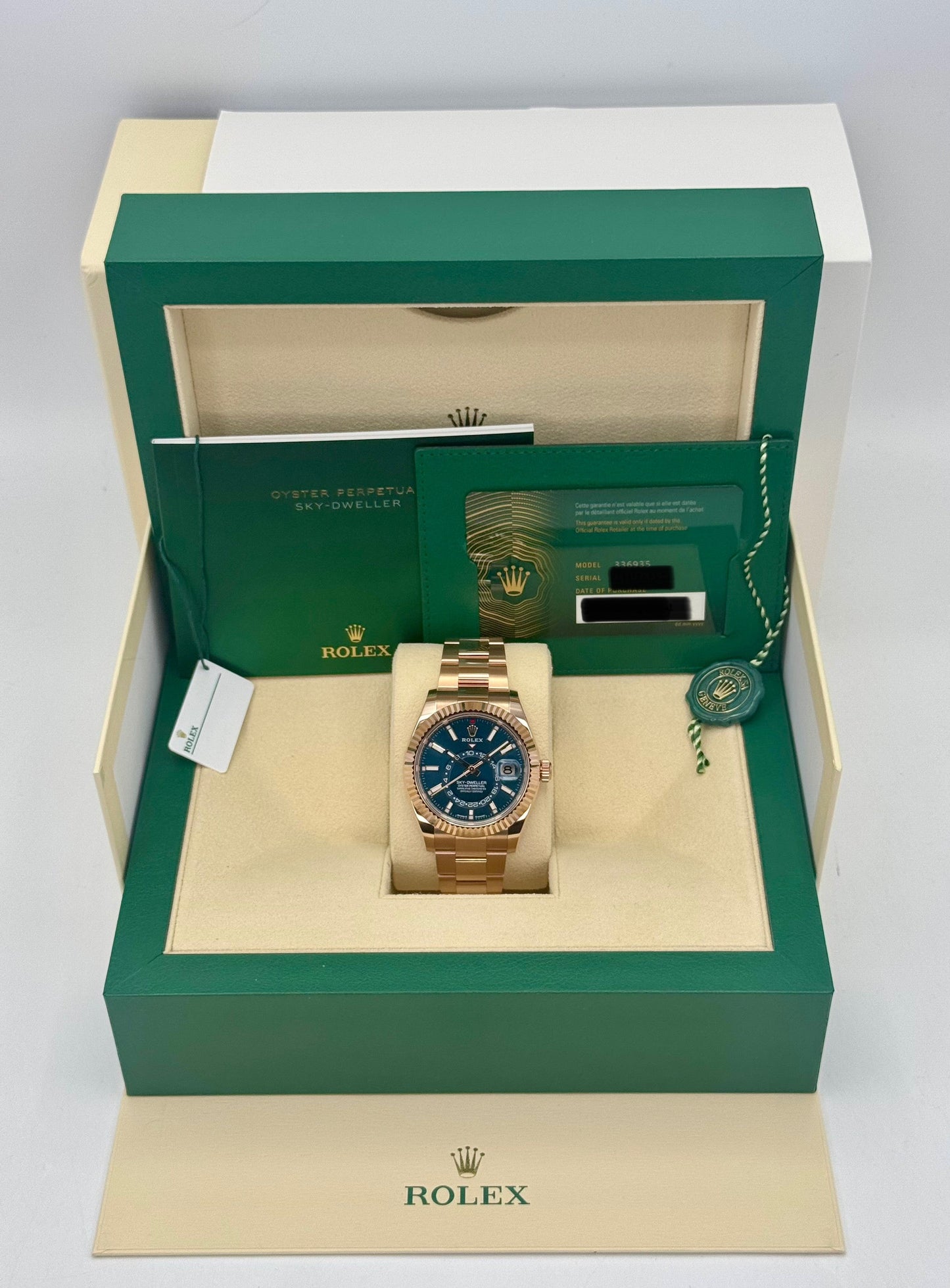 NEW 2024 Rolex Sky-Dweller 42mm 336935 Rose Gold Blue Dial - MyWatchLLC