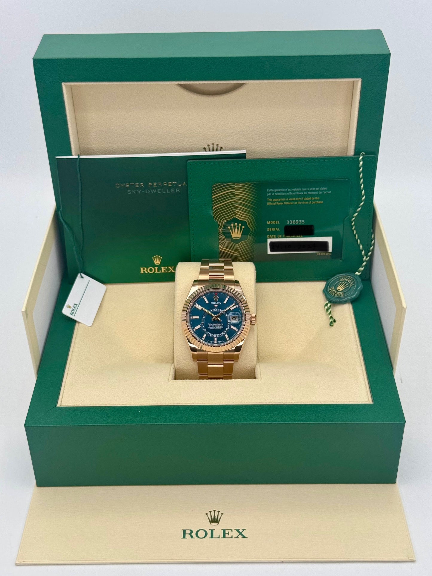 NEW 2024 Rolex Sky-Dweller 42mm 336935 Rose Gold Blue Dial - MyWatchLLC