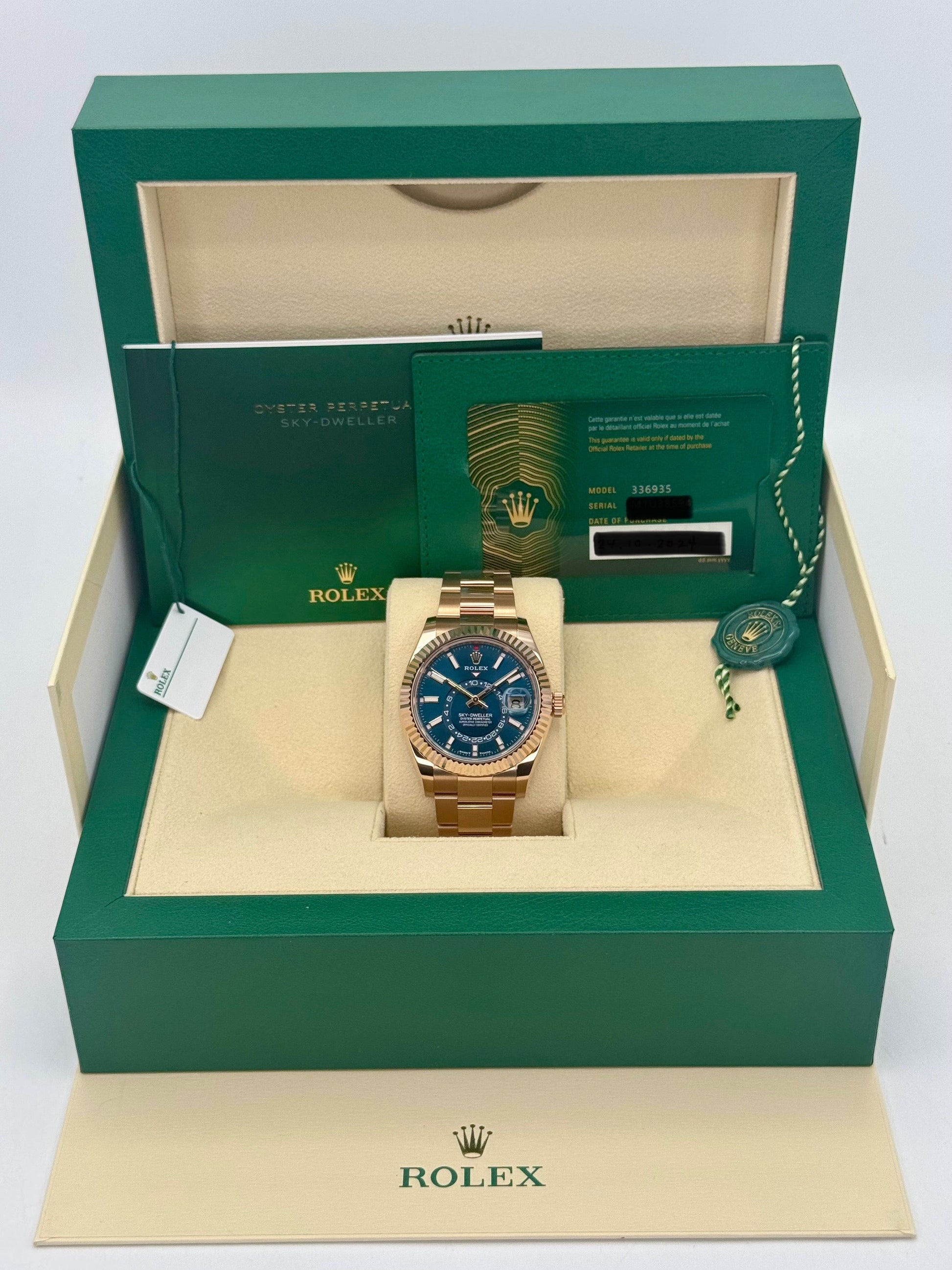 NEW 2024 Rolex Sky-Dweller 42mm 336935 Rose Gold Blue Dial - MyWatchLLC
