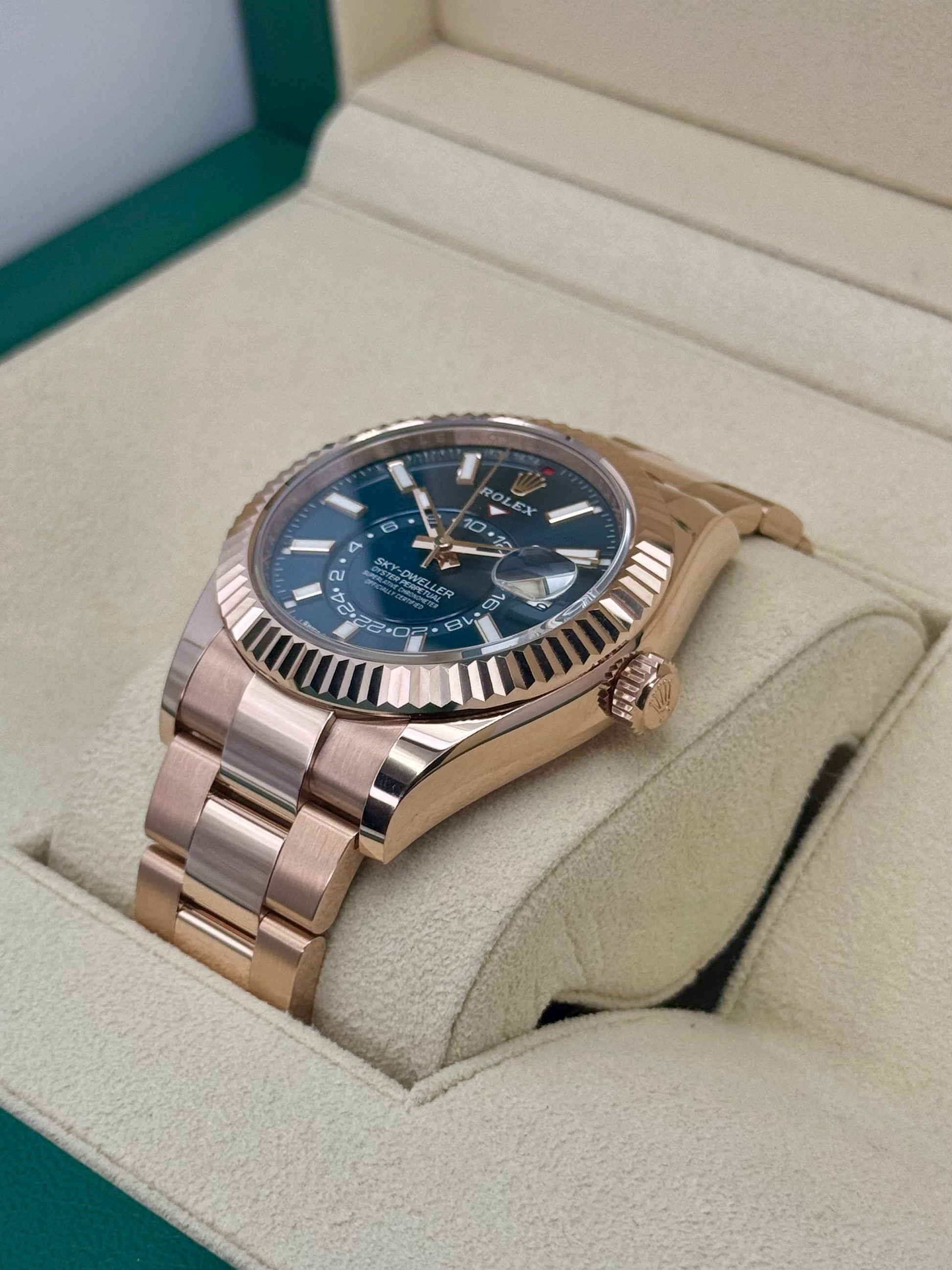 NEW 2024 Rolex Sky-Dweller 42mm 336935 Rose Gold Blue Dial - MyWatchLLC