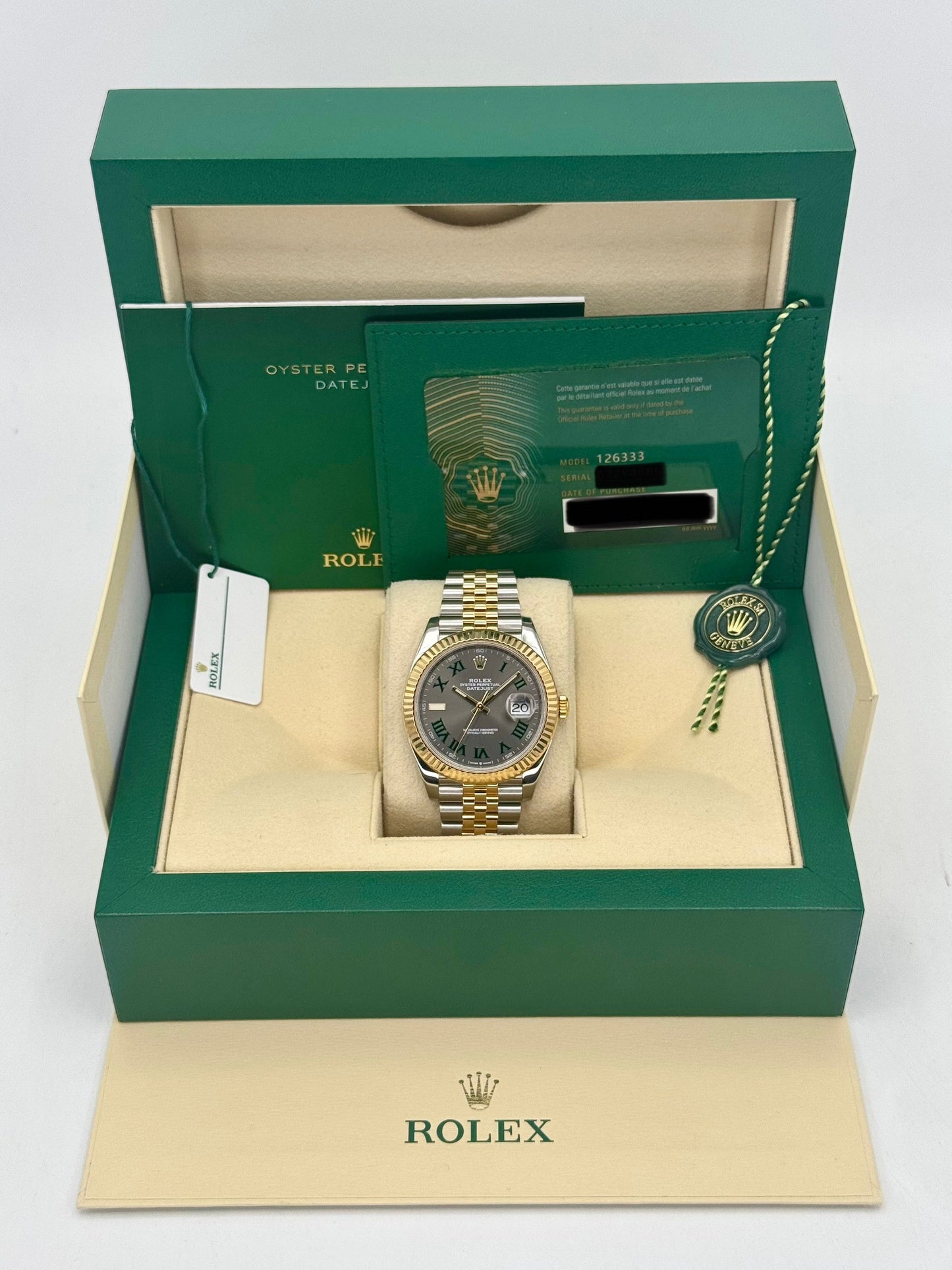 2022 Rolex Datejust 41mm 126333 Two-Tone Jubilee Wimbledon Dial - MyWatchLLC