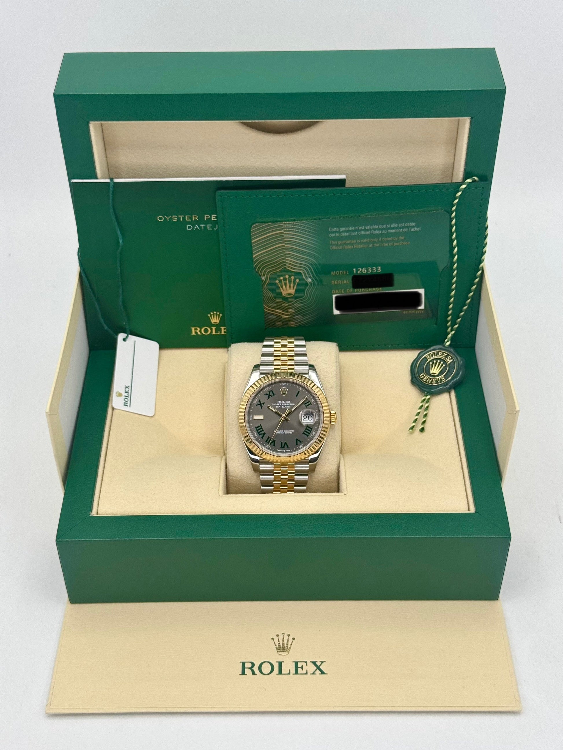 2022 Rolex Datejust 41mm 126333 Two-Tone Jubilee Wimbledon Dial - MyWatchLLC