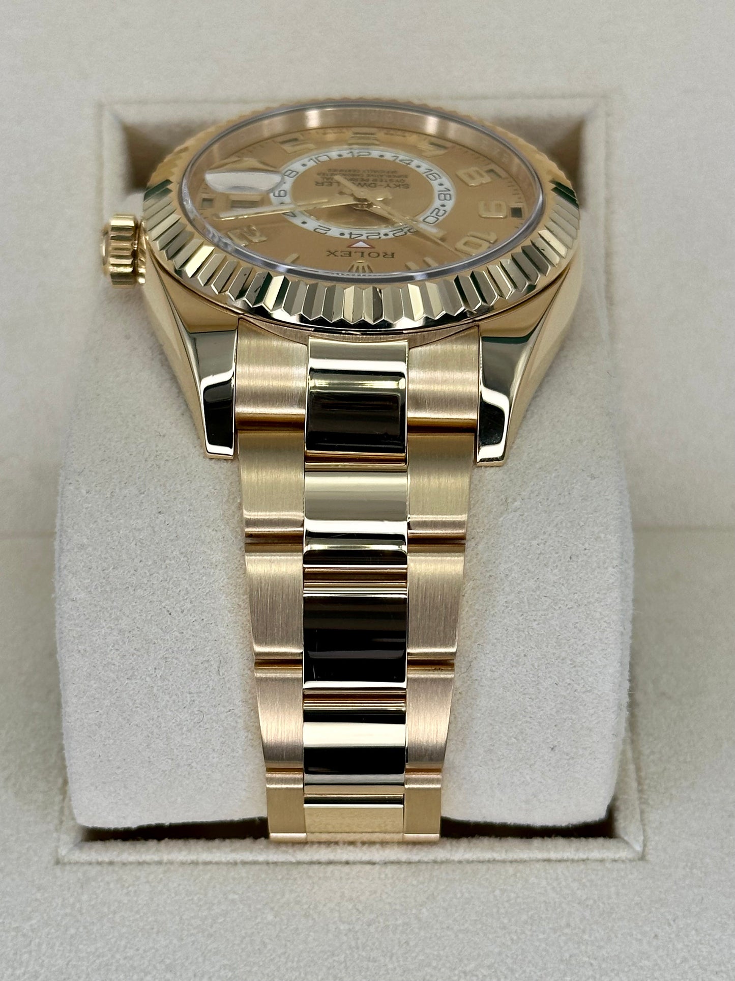 2016 Sky-Dweller 42mm 326938 Yellow Gold Champagne Arabic Numerals Dial - MyWatchLLC