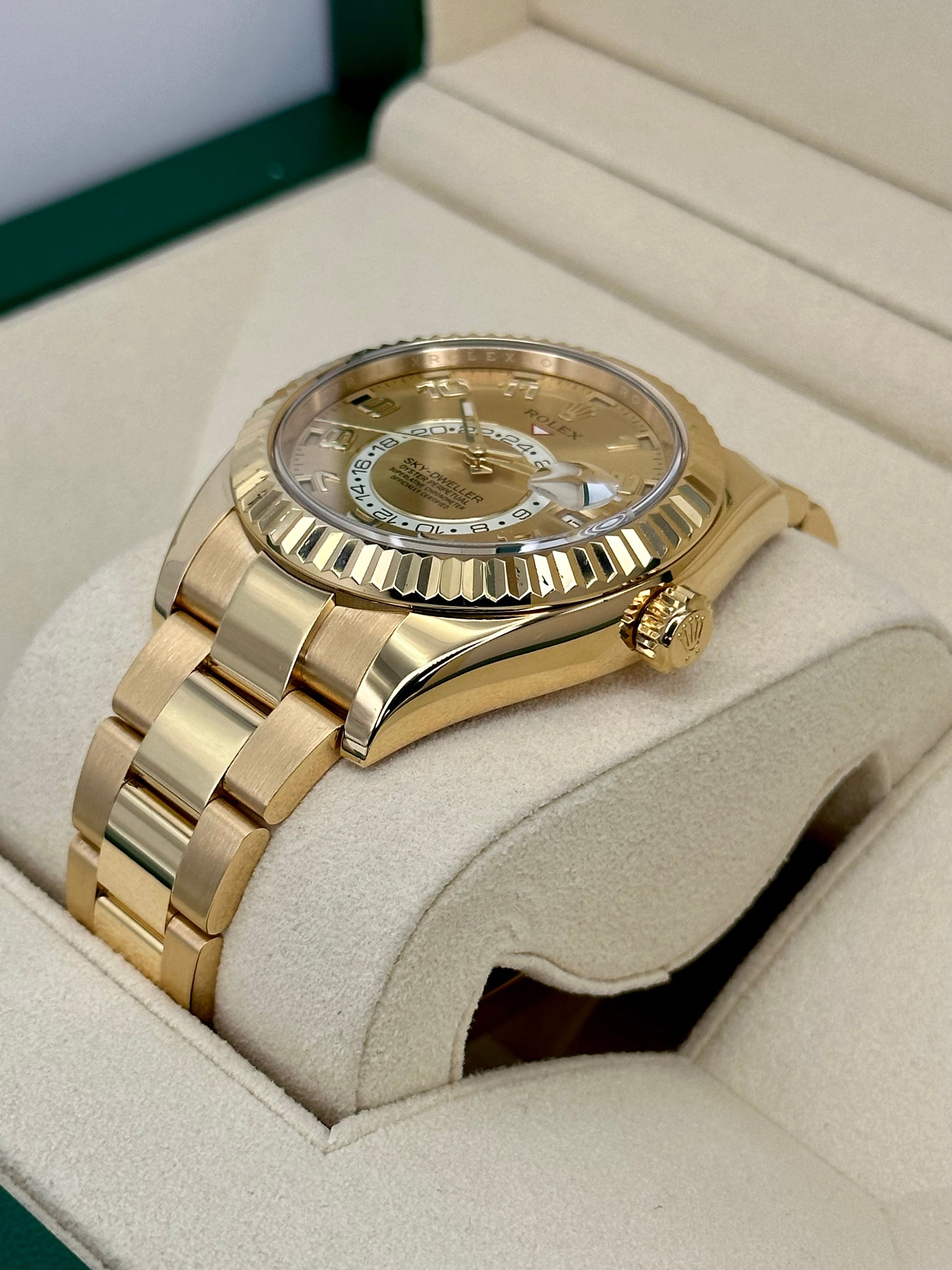 2017 Rolex Sky-Dweller 42mm 326938 Yellow Gold Champagne Dial - MyWatchLLC