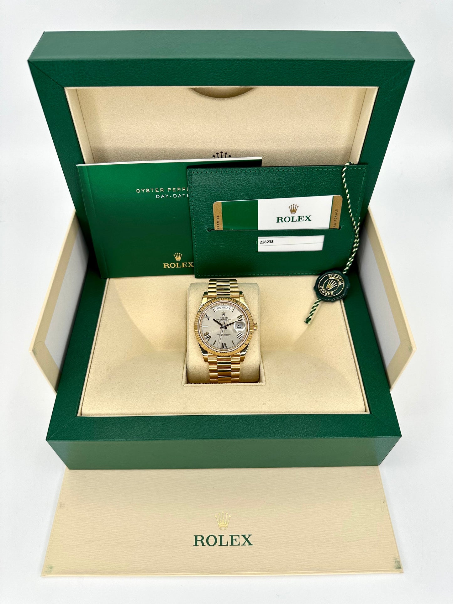 2017 Rolex Day-Date 40mm 228238 Gold Presidential Sundust Dial - MyWatchLLC