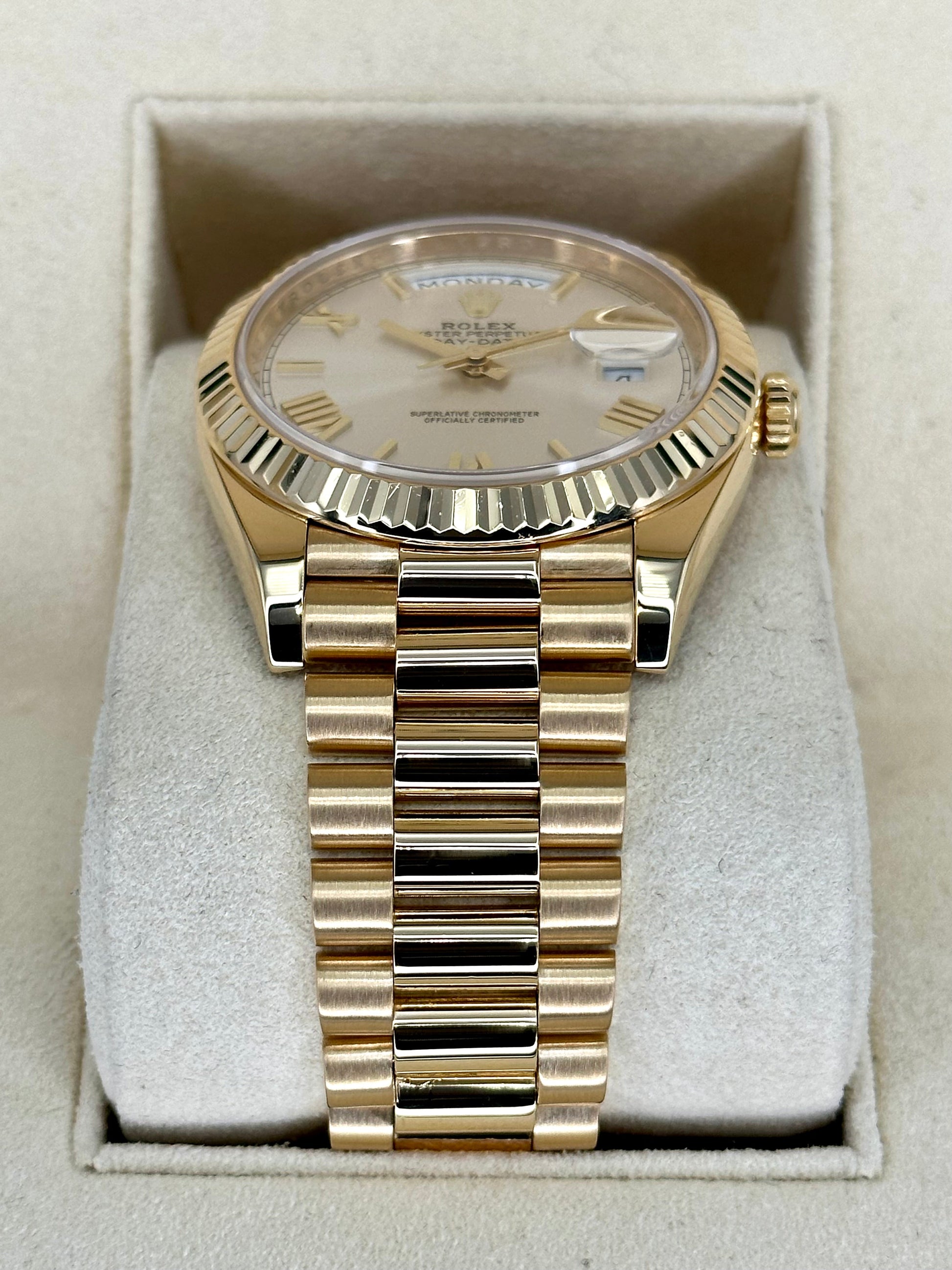 2017 Rolex Day-Date 40mm 228238 Gold Presidential Sundust Dial - MyWatchLLC